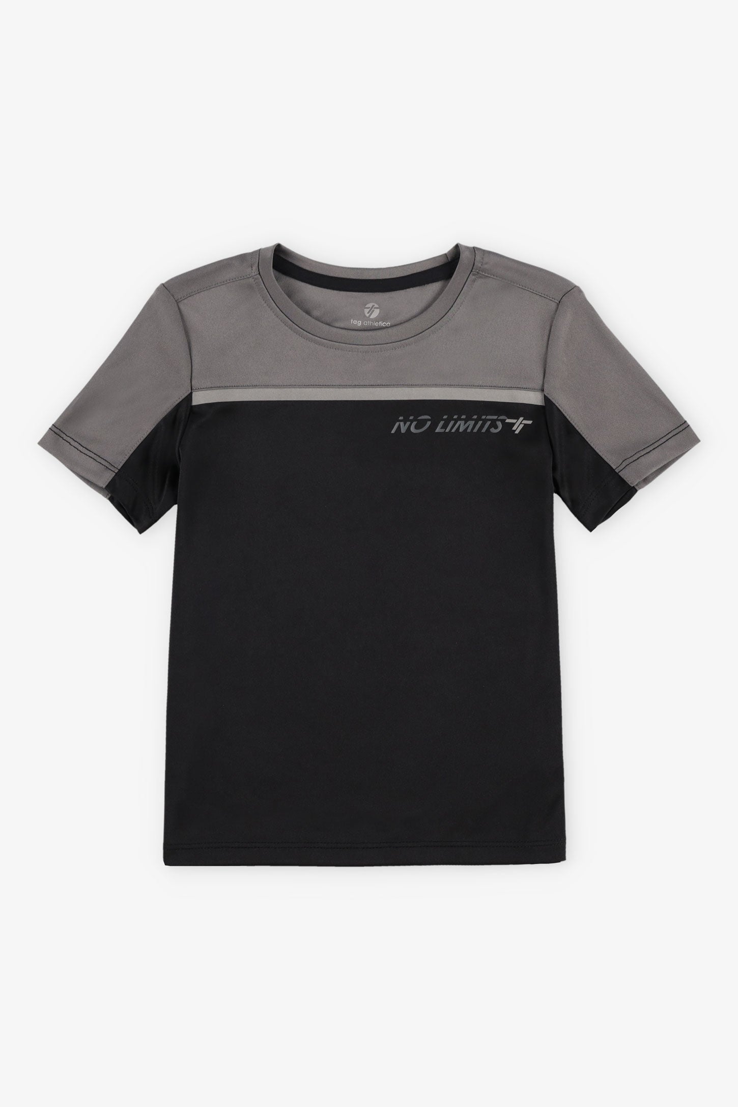 T-shirt col rond athlétique - Enfant garçon && NOIR