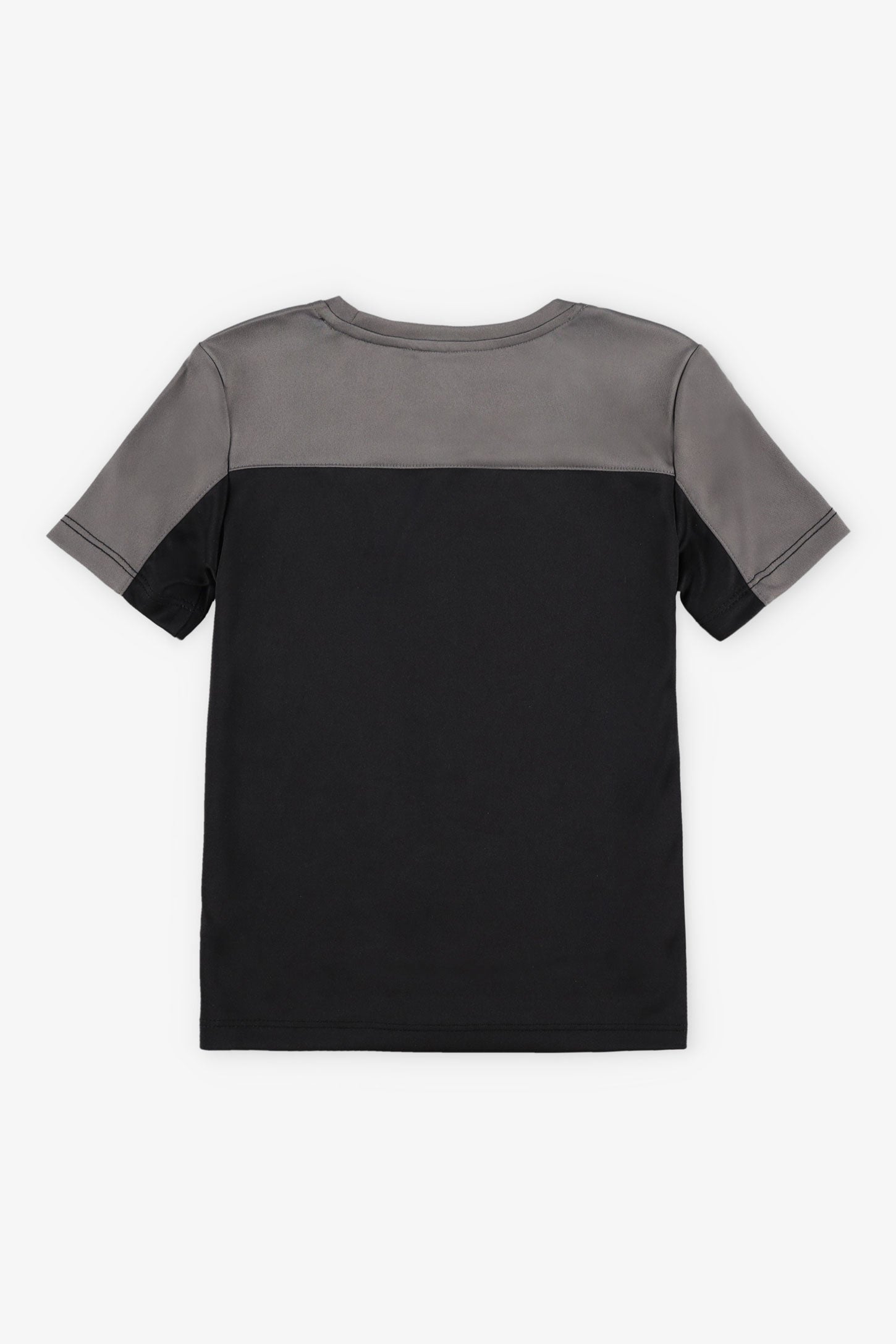 T-shirt col rond athlétique - Enfant garçon && NOIR