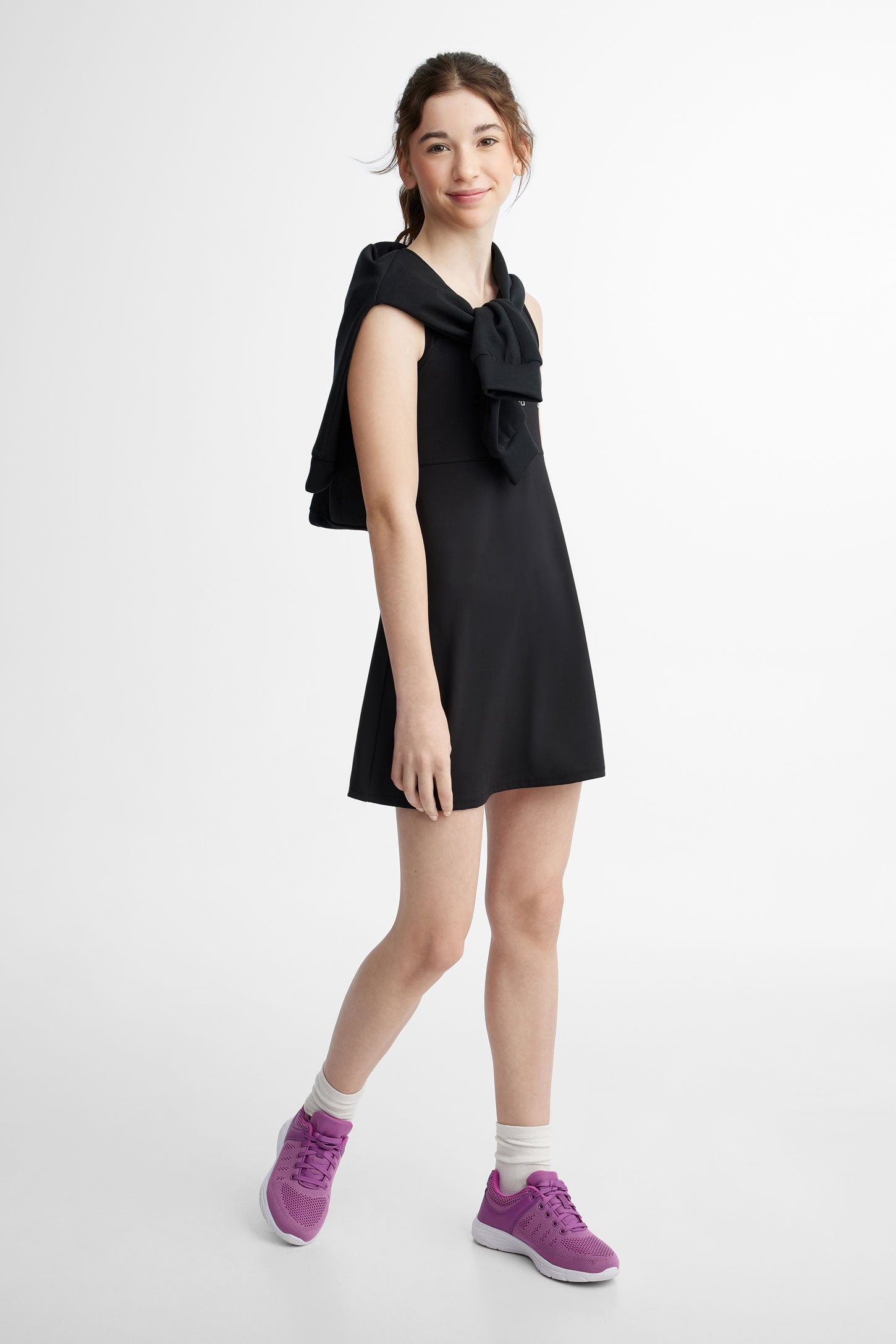 Robe tennis extensible - Ado fille && NOIR