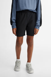 Short 2-en-1 extensible 4 sens - Ado garçon && NOIR