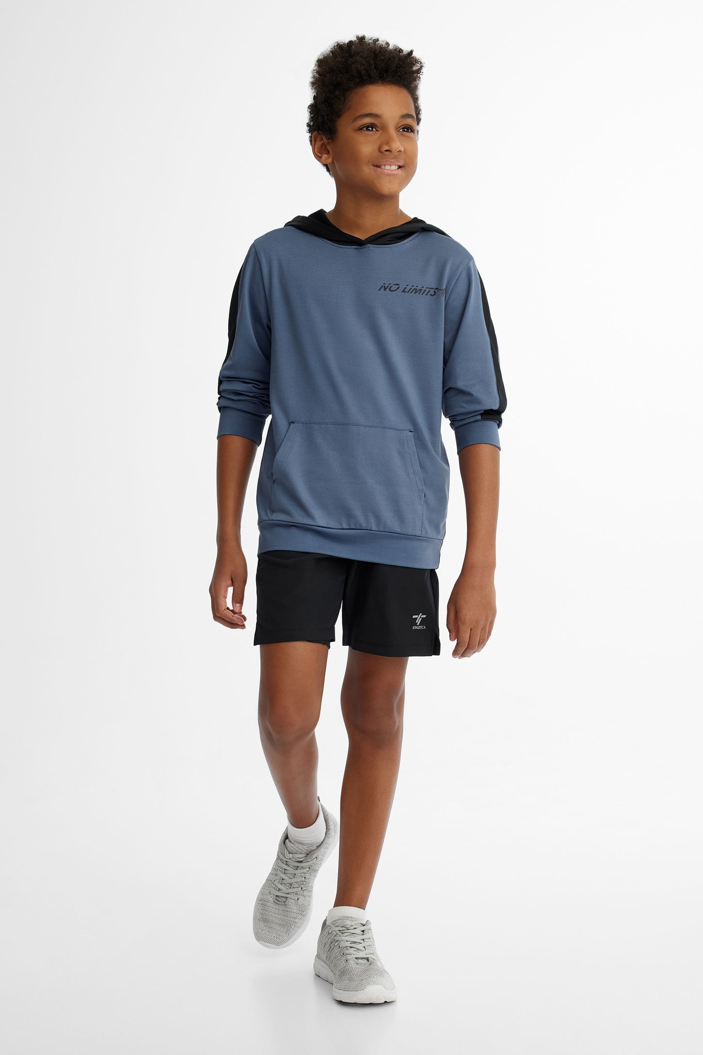 Short 2-en-1 extensible 4 sens - Ado garçon && NOIR