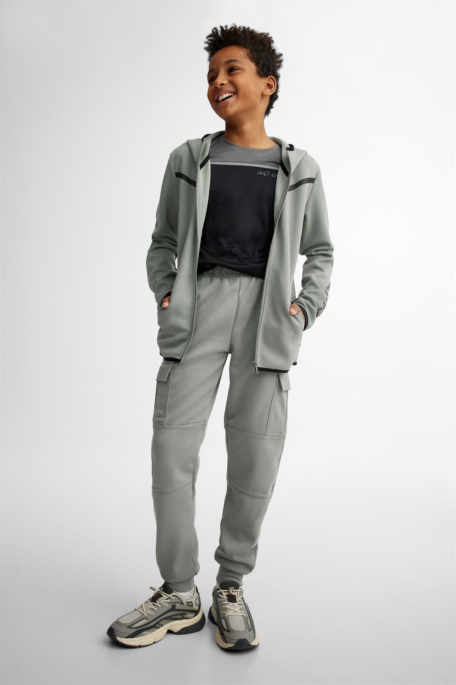 Pantalon jogger cargo - Ado garçon && GRIS