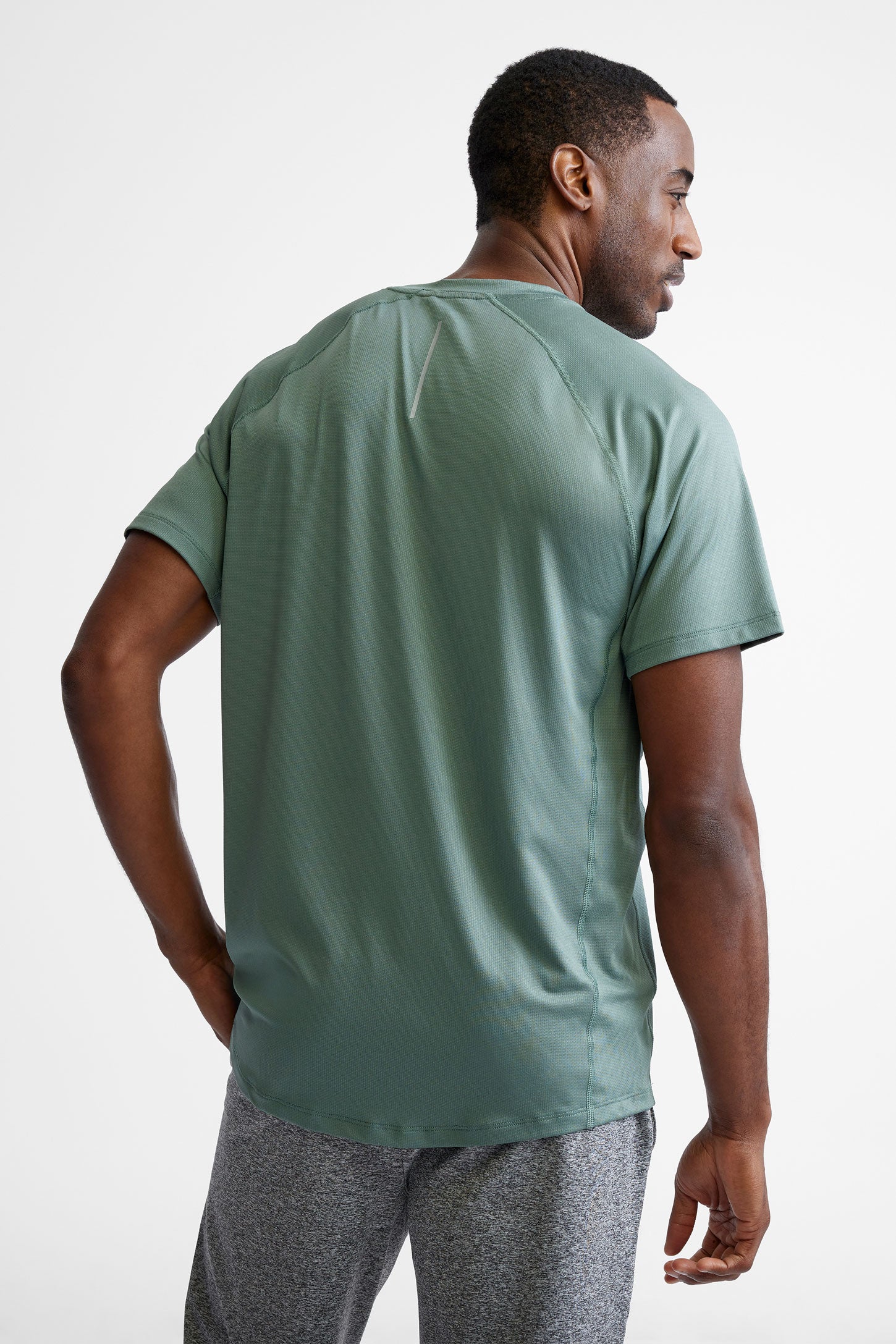 T-shirt col rond athlétique - Homme && VERT