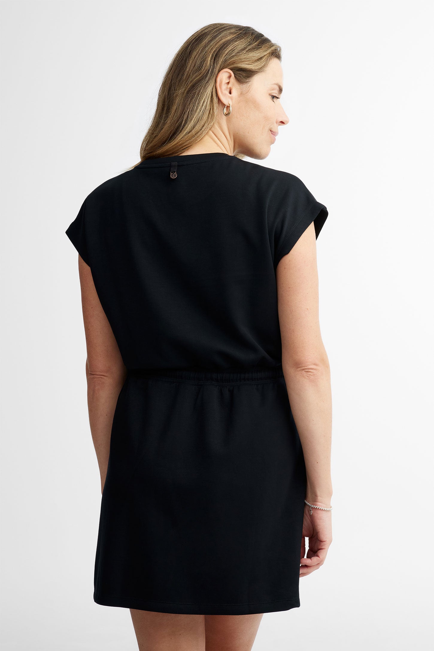 Robe manches courtes en Modal - Femme && NOIR