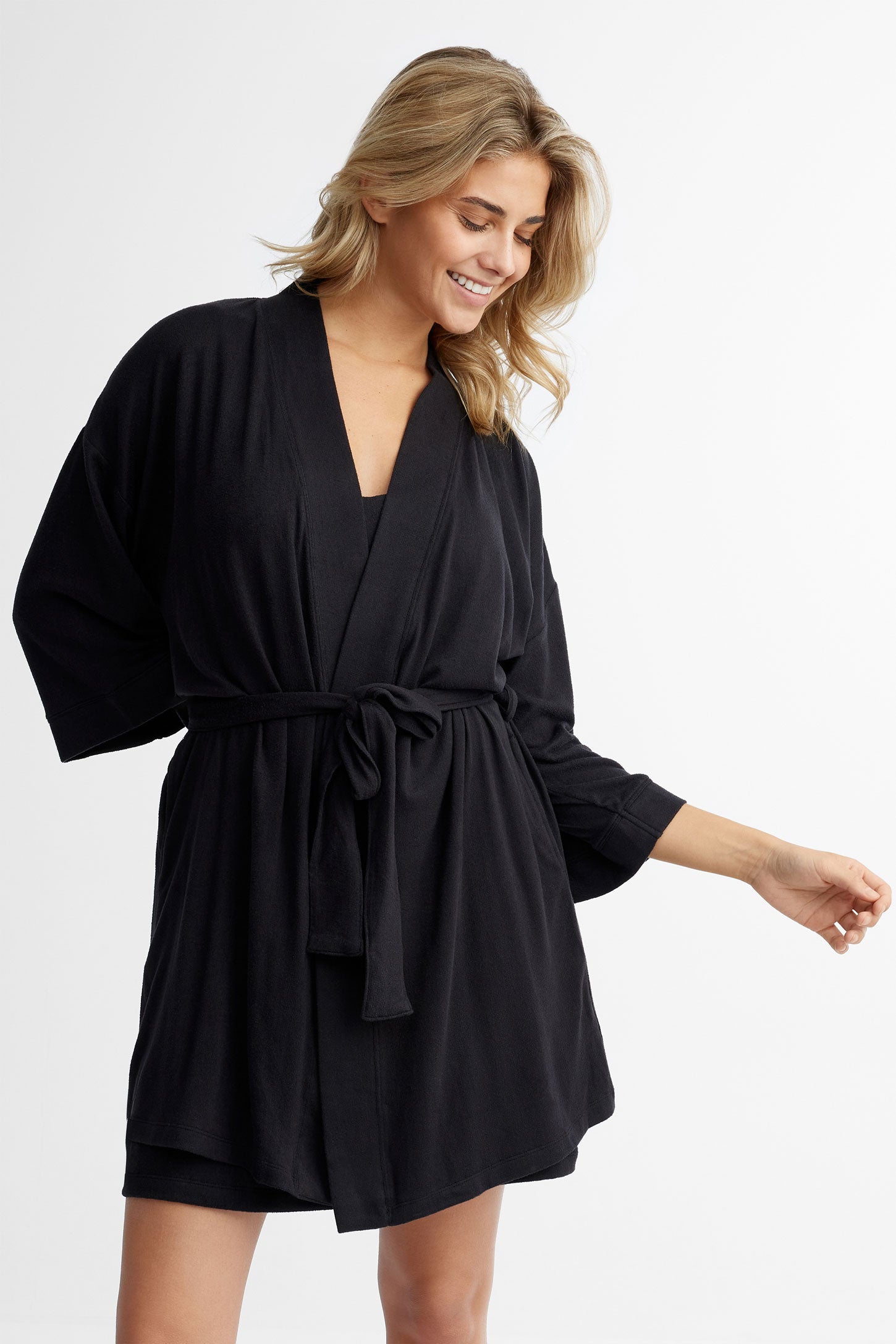 Robe de chambre kimono - Femme && NOIR