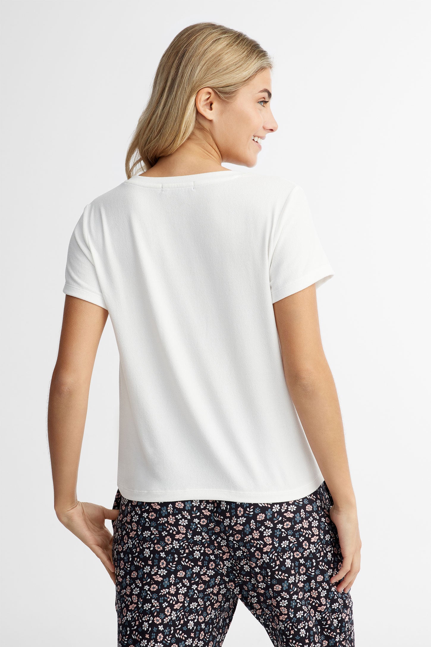 T-shirt pyjama imprimé - Femme && BLANC