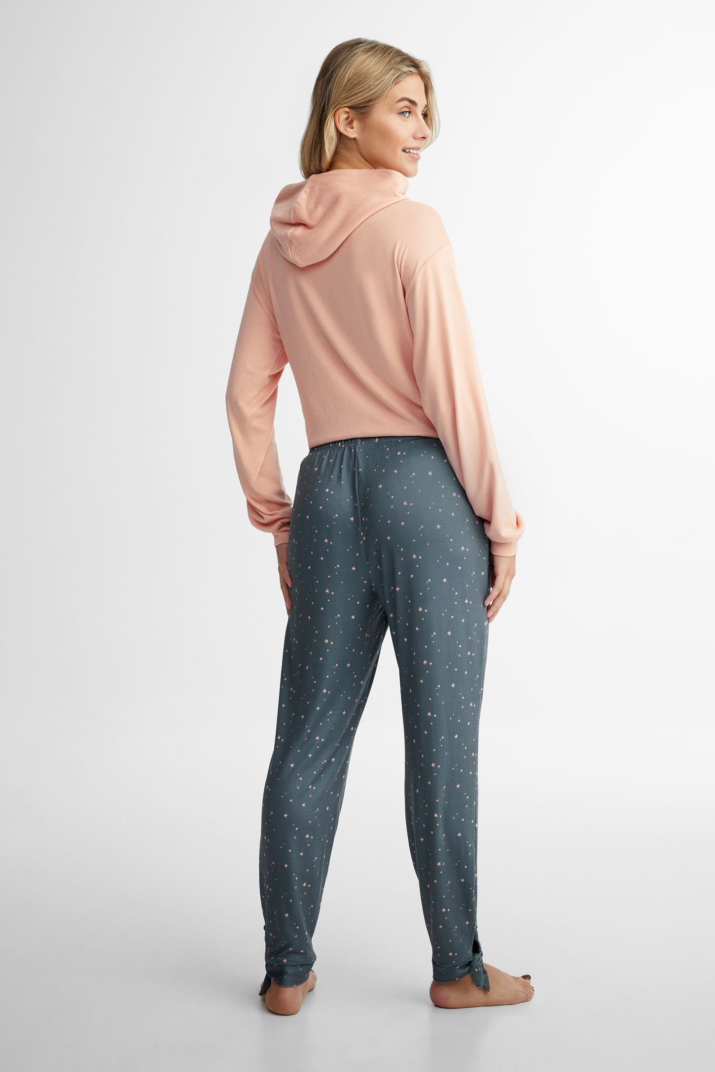 Pantalon pyjama noeud aux chevilles - Femme && VERT/MULTI