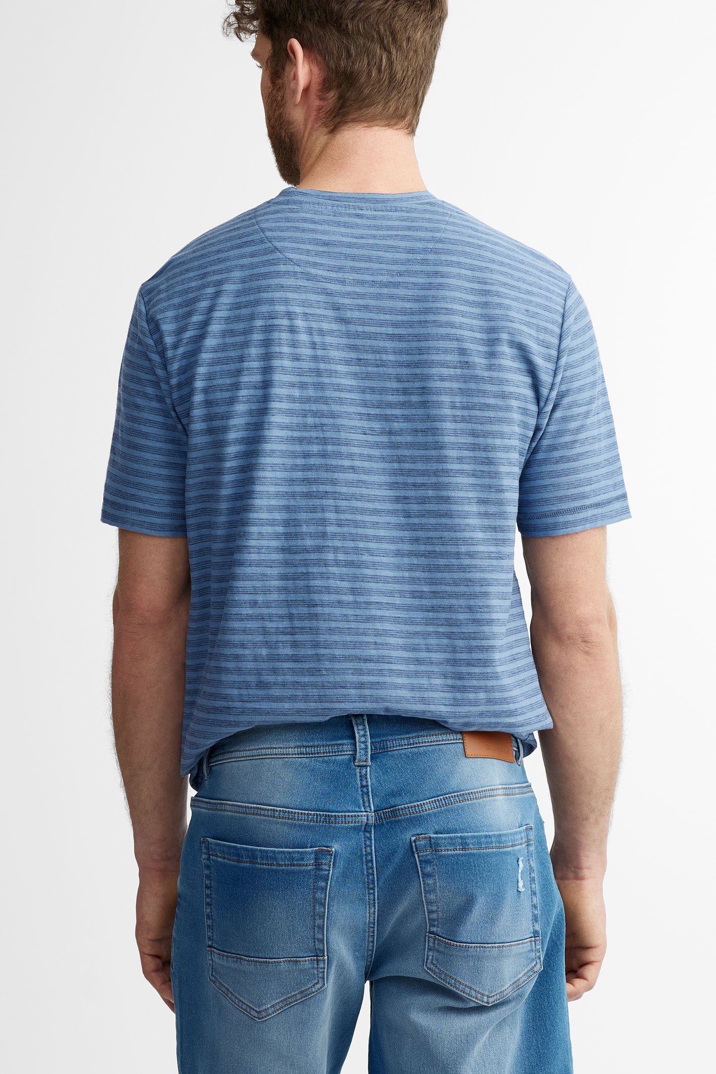 Short bermuda 5 poches en jeans - Homme && BLEU FONCE