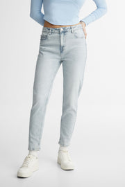 Jeans coupe ''Mom'' - Femme && BLEU PALE