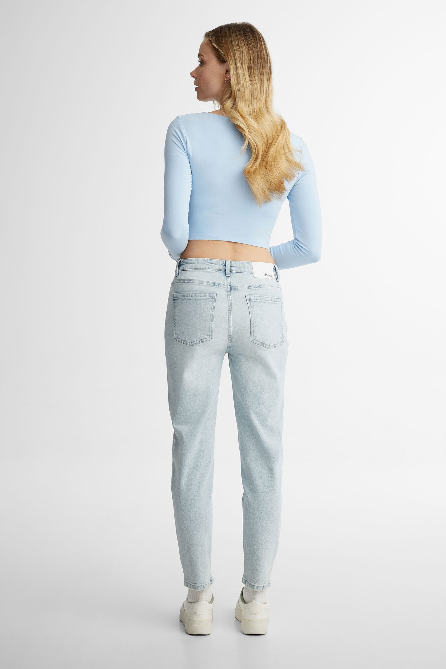 Jeans coupe ''Mom'' - Femme && BLEU PALE