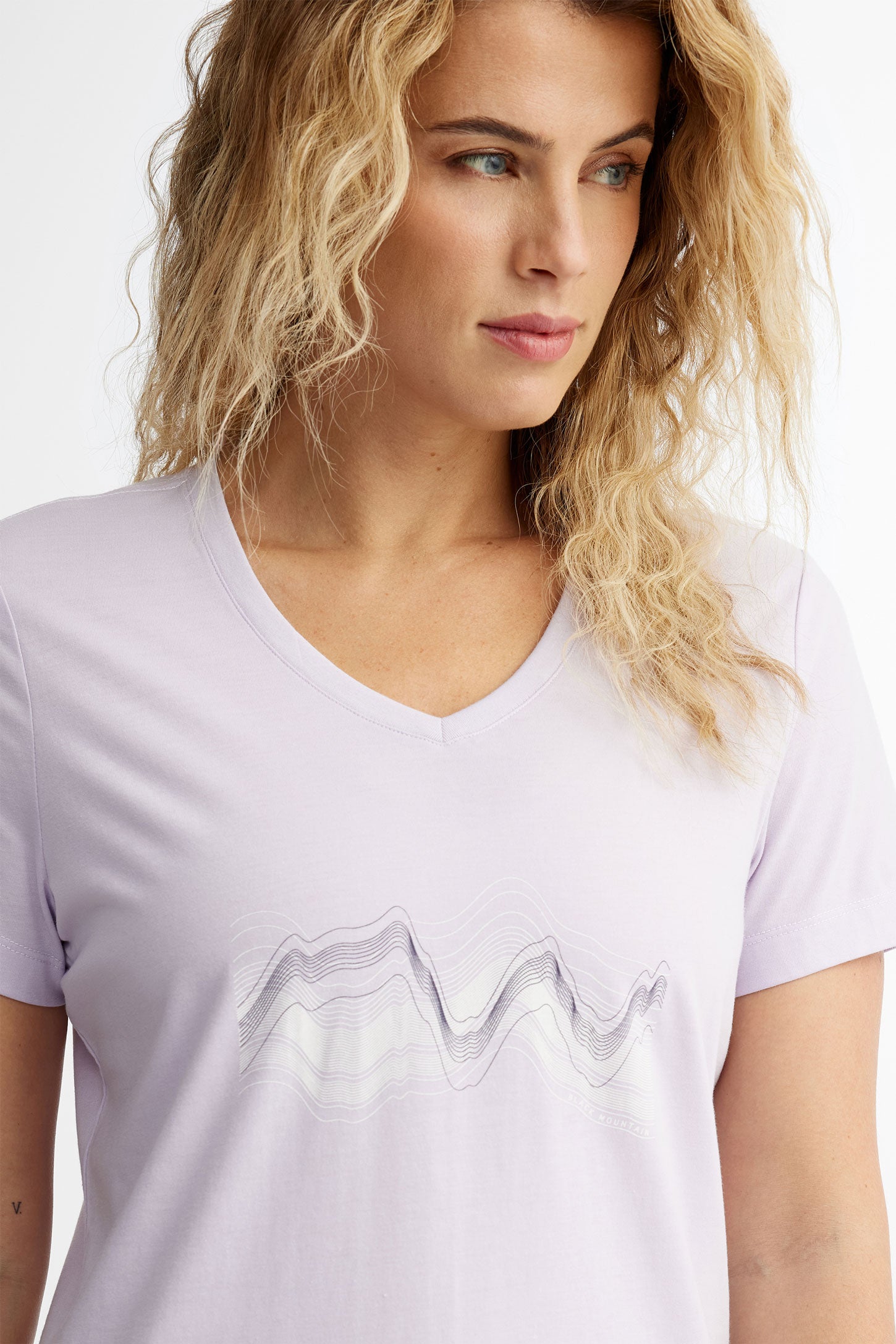 T-shirt col en V coton bio  BM, 2/50$ - Femme && LILAS
