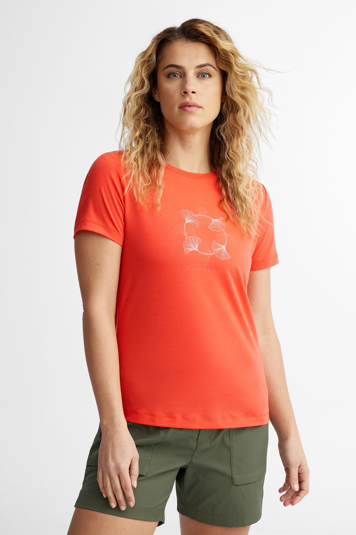 T-shirt col imprimé  BM en Lyocell, 2/50$ - Femme && ROUGE