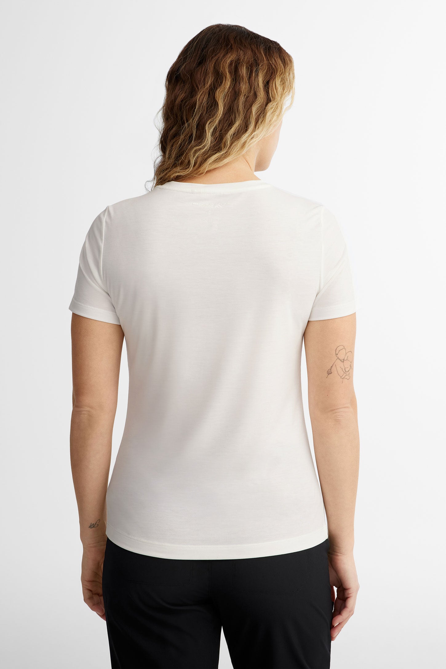 T-shirt col imprimé  BM en Lyocell, 2/50$ - Femme && BLANC