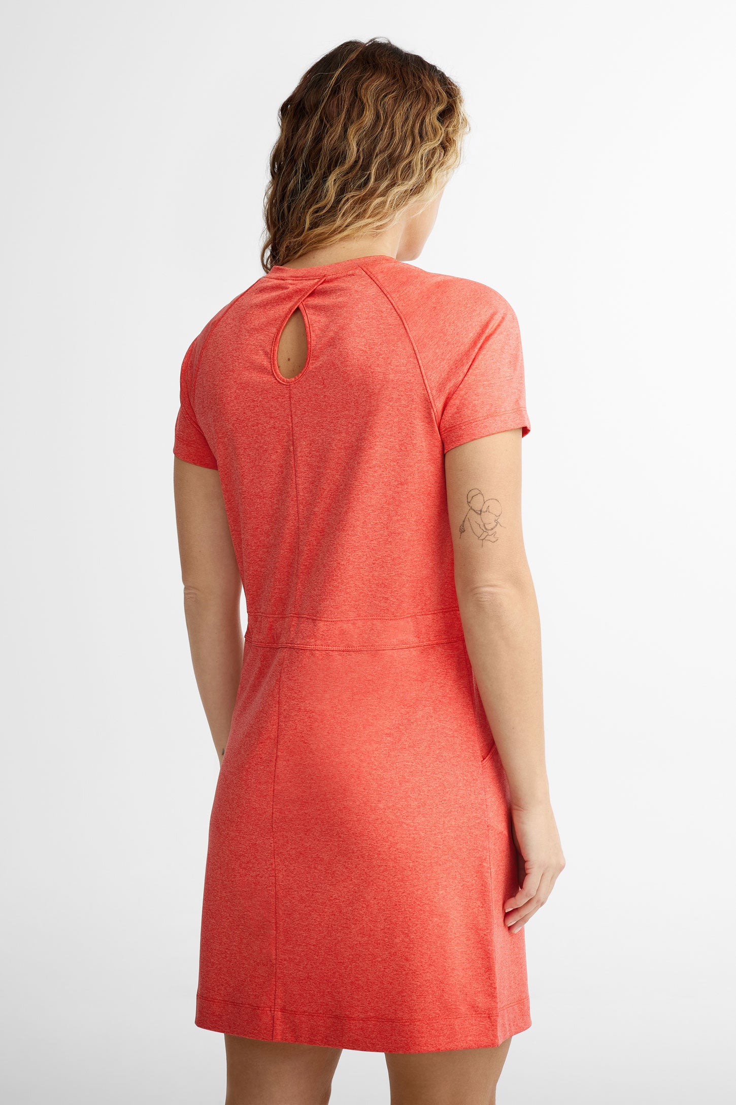 Robe manches courtes taille ajustable BM - Femme && ROUGE MIXTE