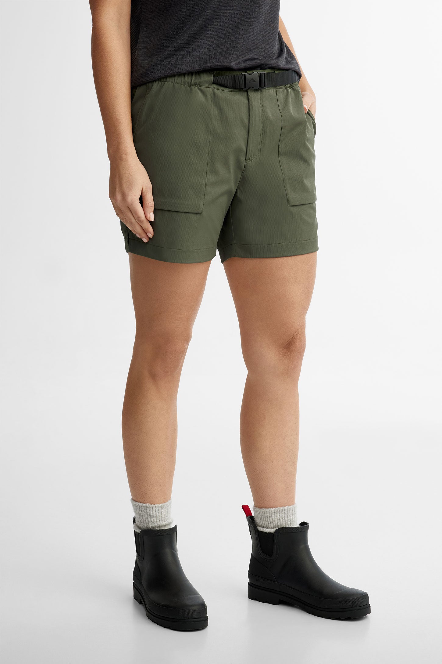 Short avec ceinture BM - Femme && KAKI