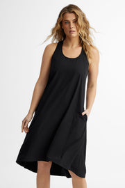 Robe avec poches dos croisé BM - Femme && NOIR