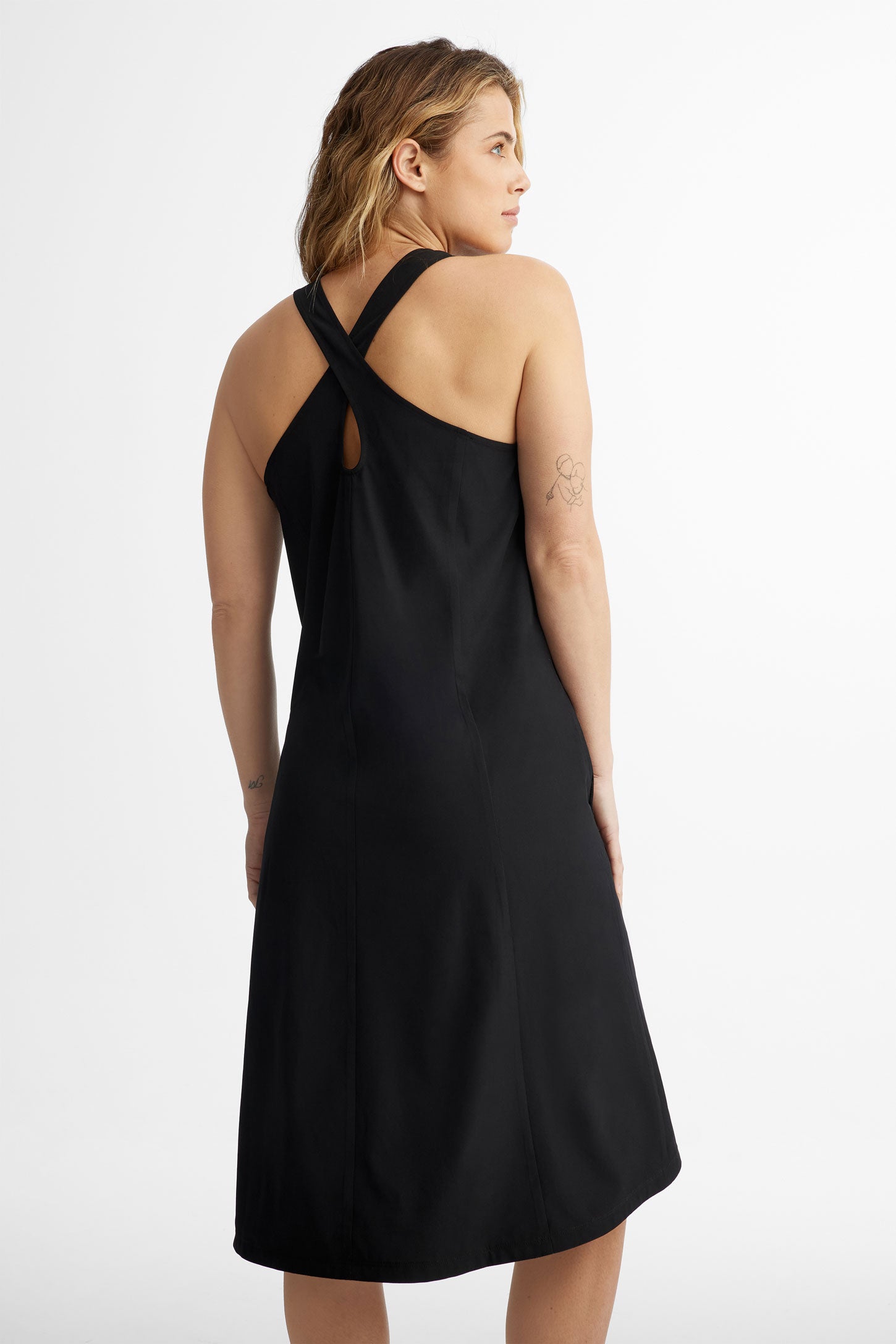 Robe avec poches dos croisé BM - Femme && NOIR
