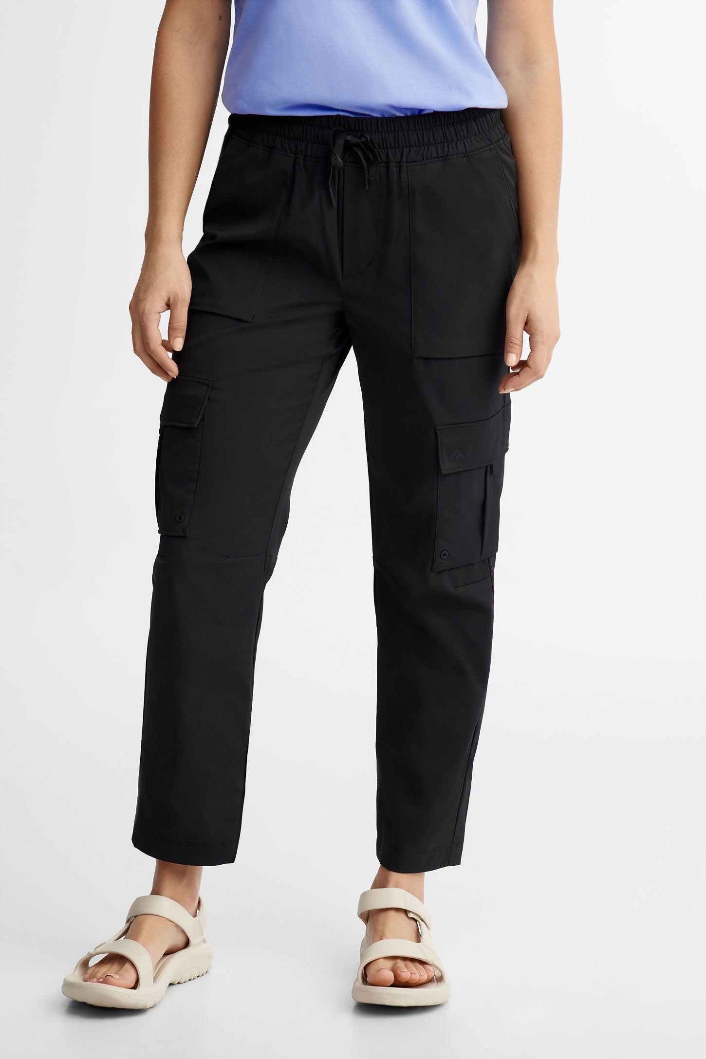 Pantalon cargo taille élastique BM - Femme && NOIR