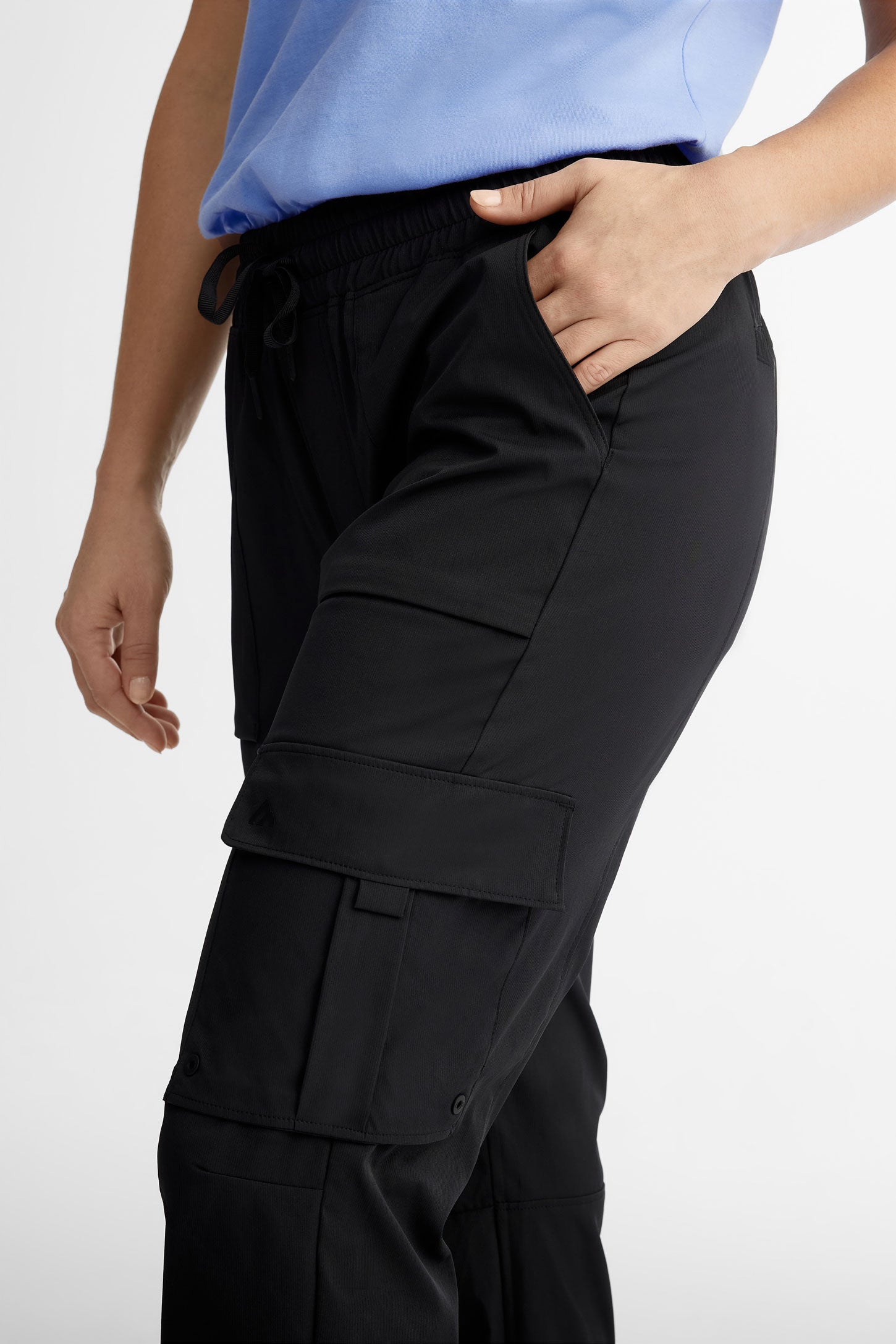 Pantalon cargo taille élastique BM - Femme && NOIR