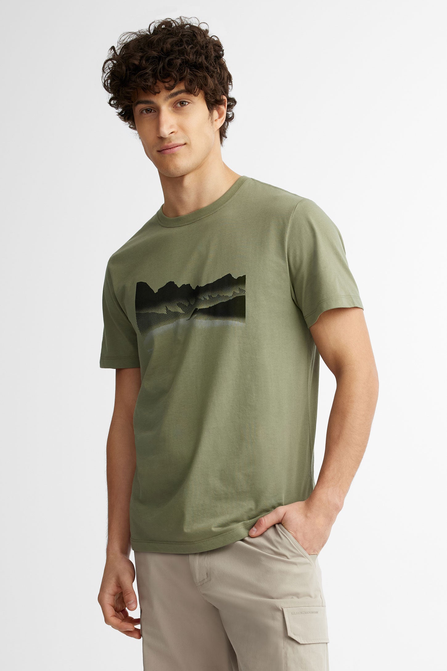 T-shirt col rond coton bio BM, 2/50$ - Homme && KAKI