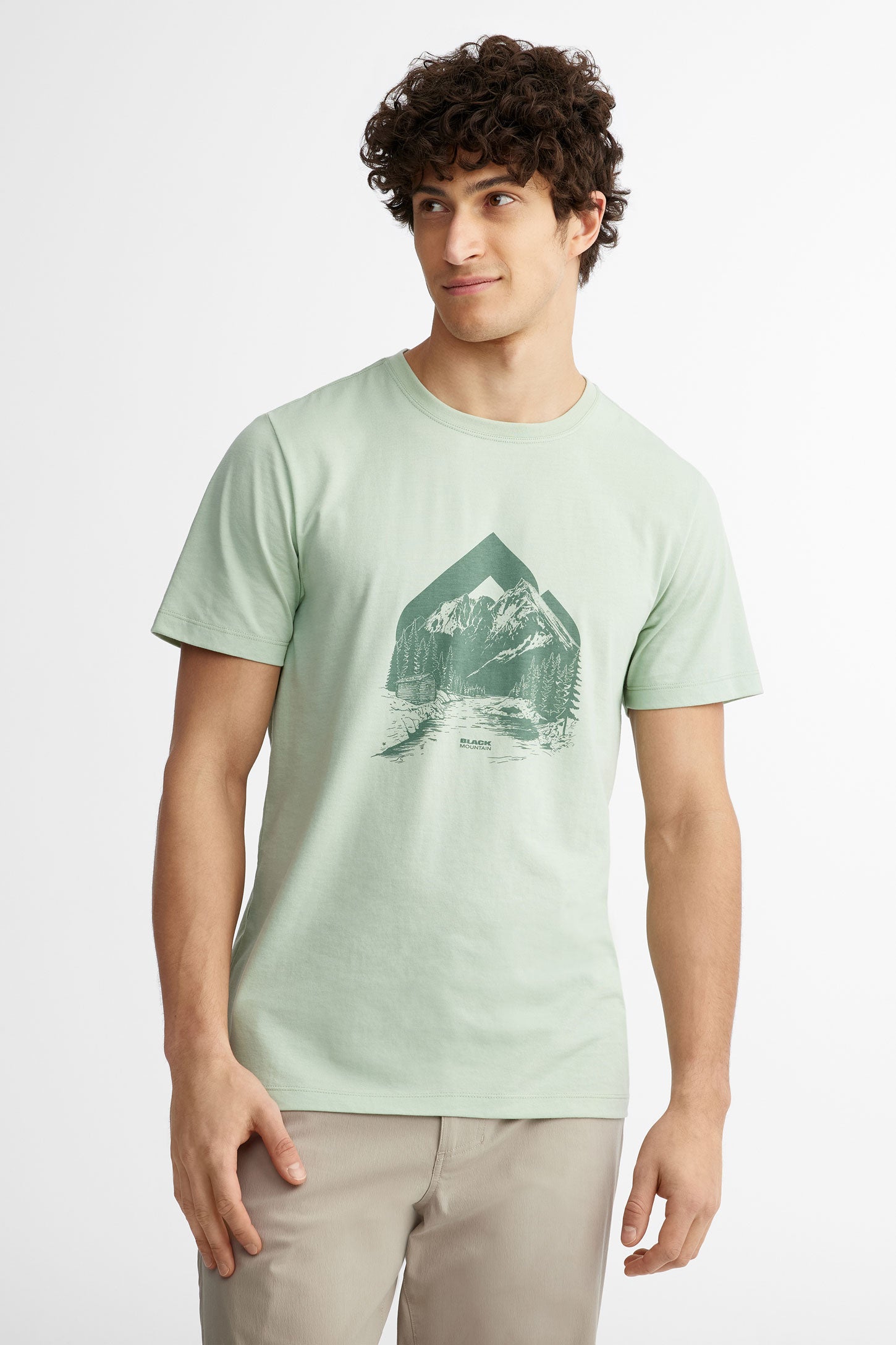 T-shirt col rond coton bio BM, 2/50$ - Homme && MENTHE