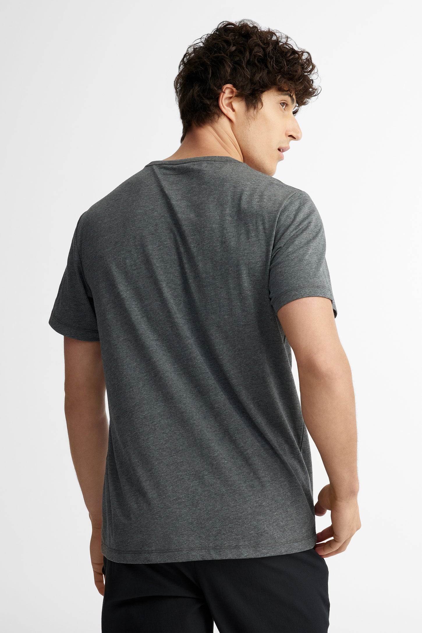 T-shirt col rond coton bio BM, 2/50$ - Homme && GRIS FONCE