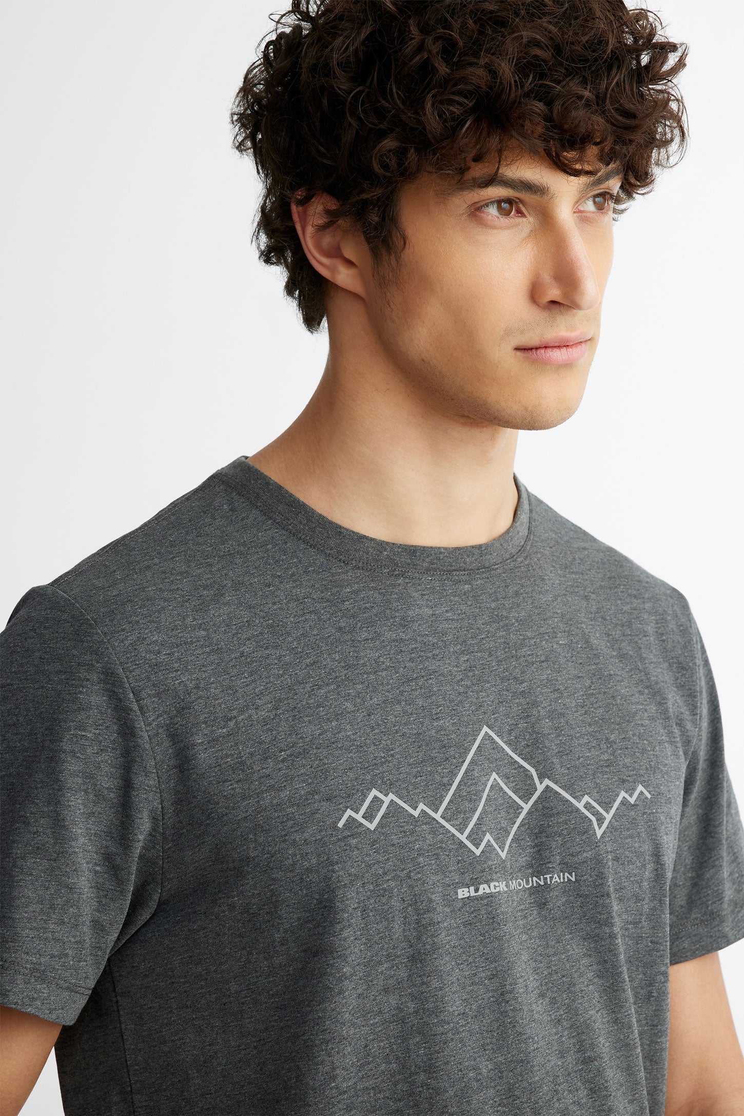 T-shirt col rond coton bio BM, 2/50$ - Homme && GRIS FONCE