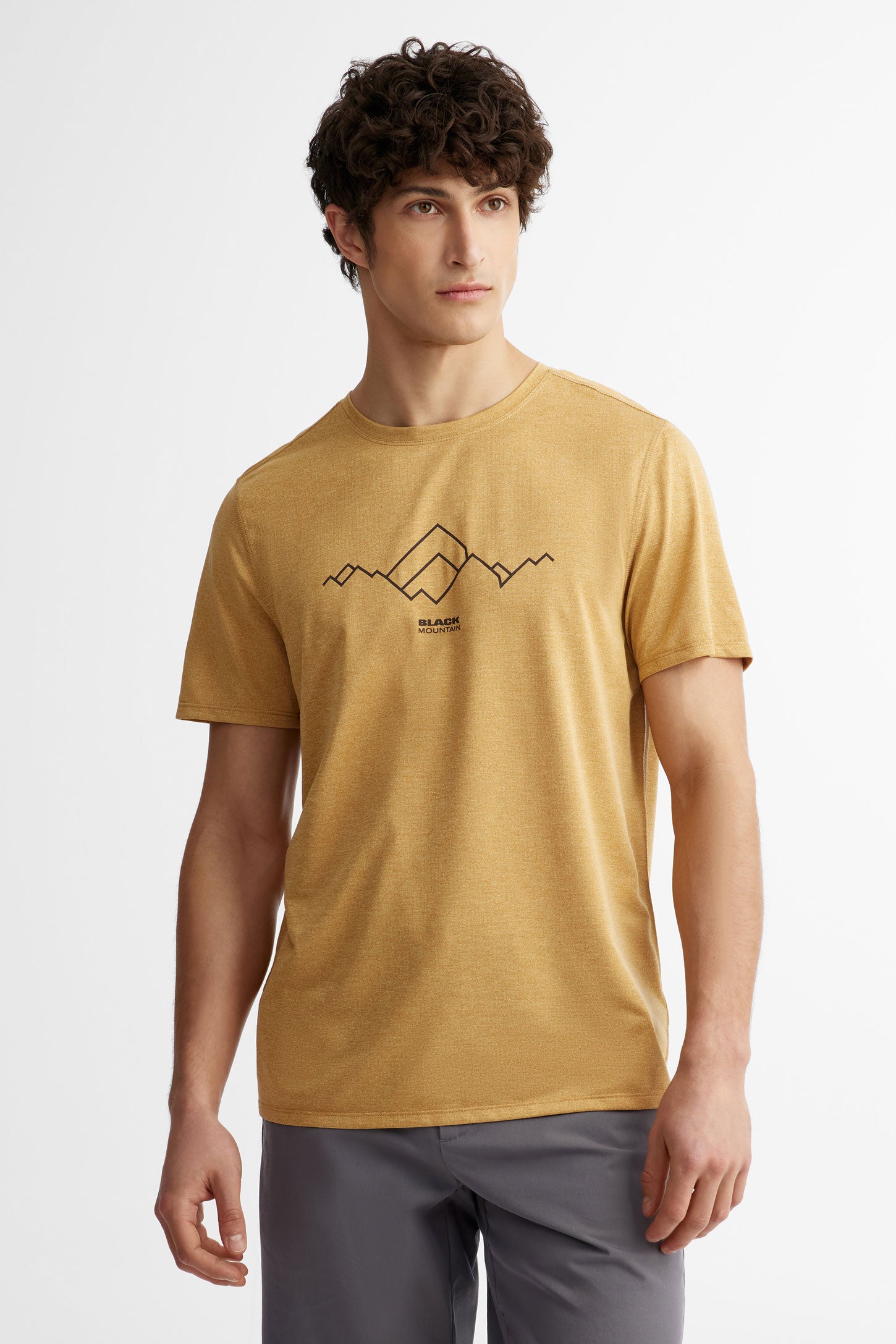 T-shirt col rond imprimé BM, 2/50$ - Homme && BEIGE