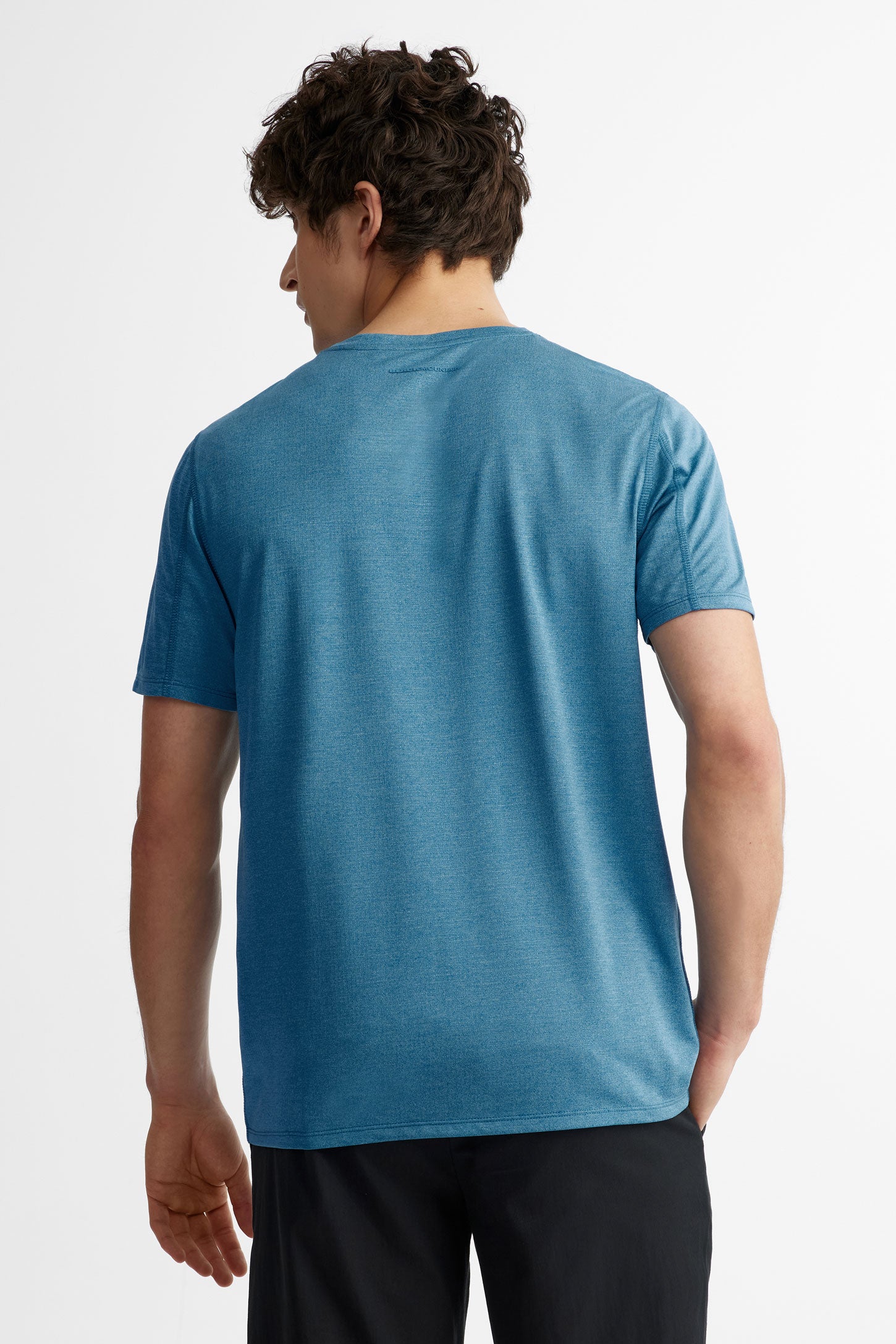 T-shirt col rond imprimé BM, 2/50$ - Homme && BLEU MIXTE