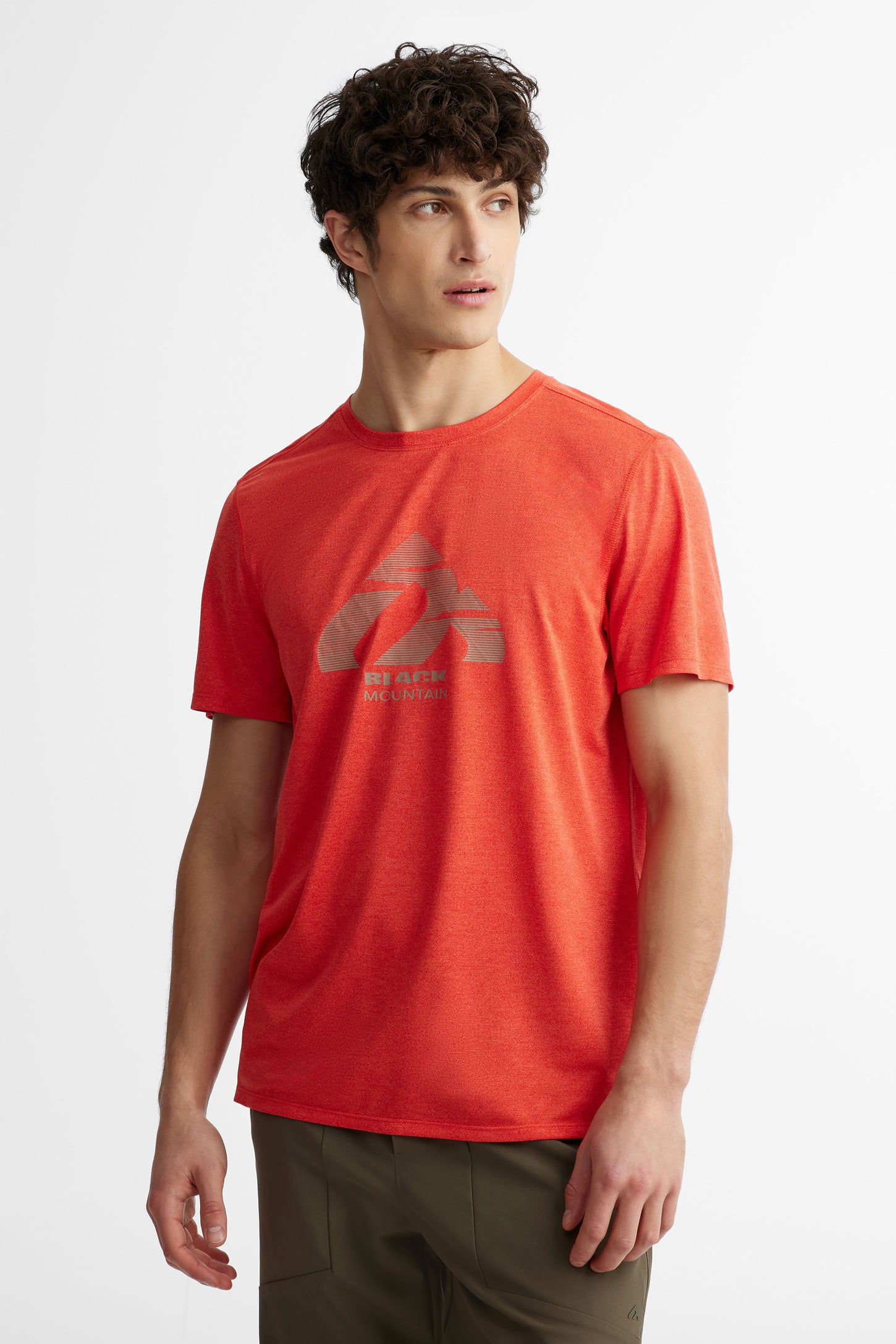 T-shirt col rond imprimé BM, 2/50$ - Homme && ROUGE MIXTE