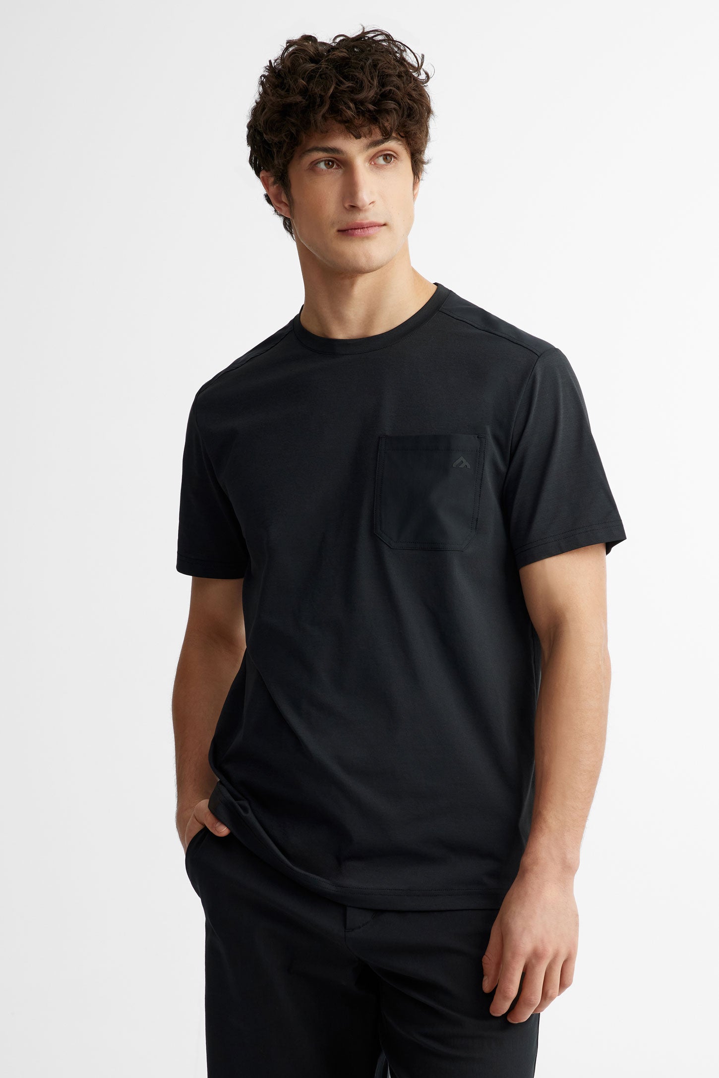 T-shirt col rond à poche BM - Homme && NOIR MIXTE