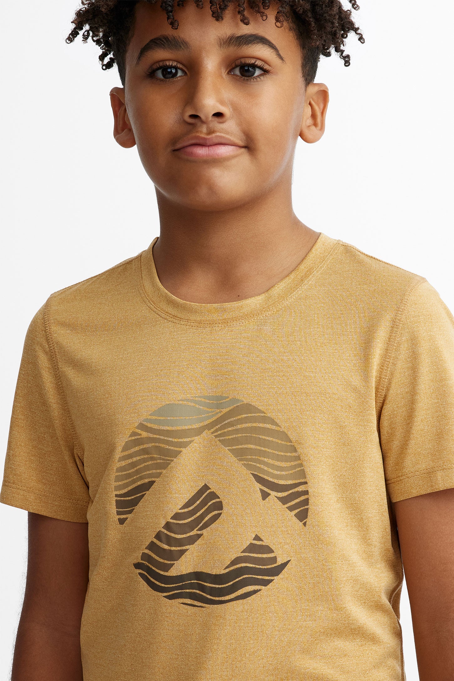 T-shirt col rond imprimé BM, 2/40$ - Ado garçon && BEIGE