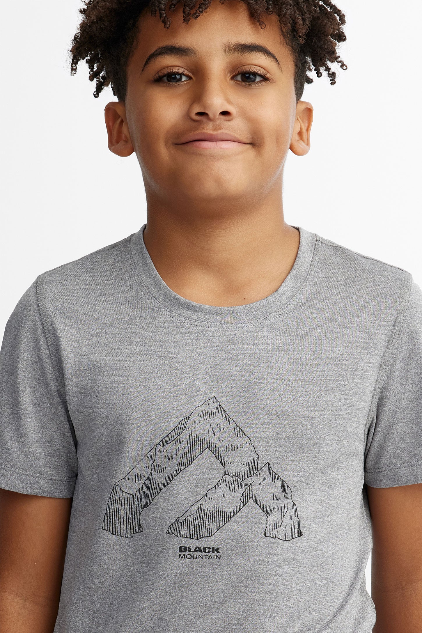 T-shirt col rond imprimé BM, 2/40$ - Ado garçon && GRIS MIXTE