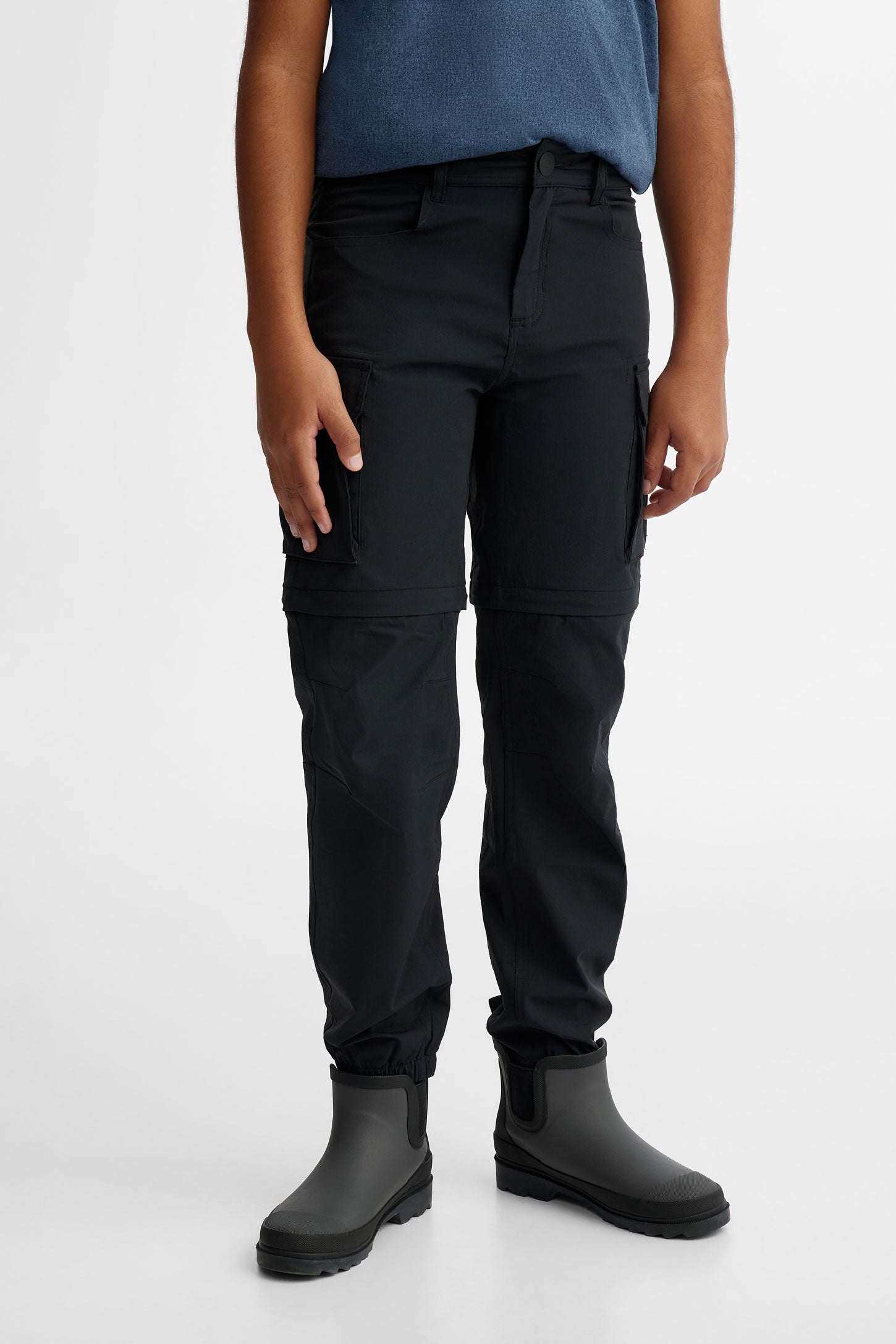 Pantalon cargo convertible en short BM - Ado garçon && NOIR