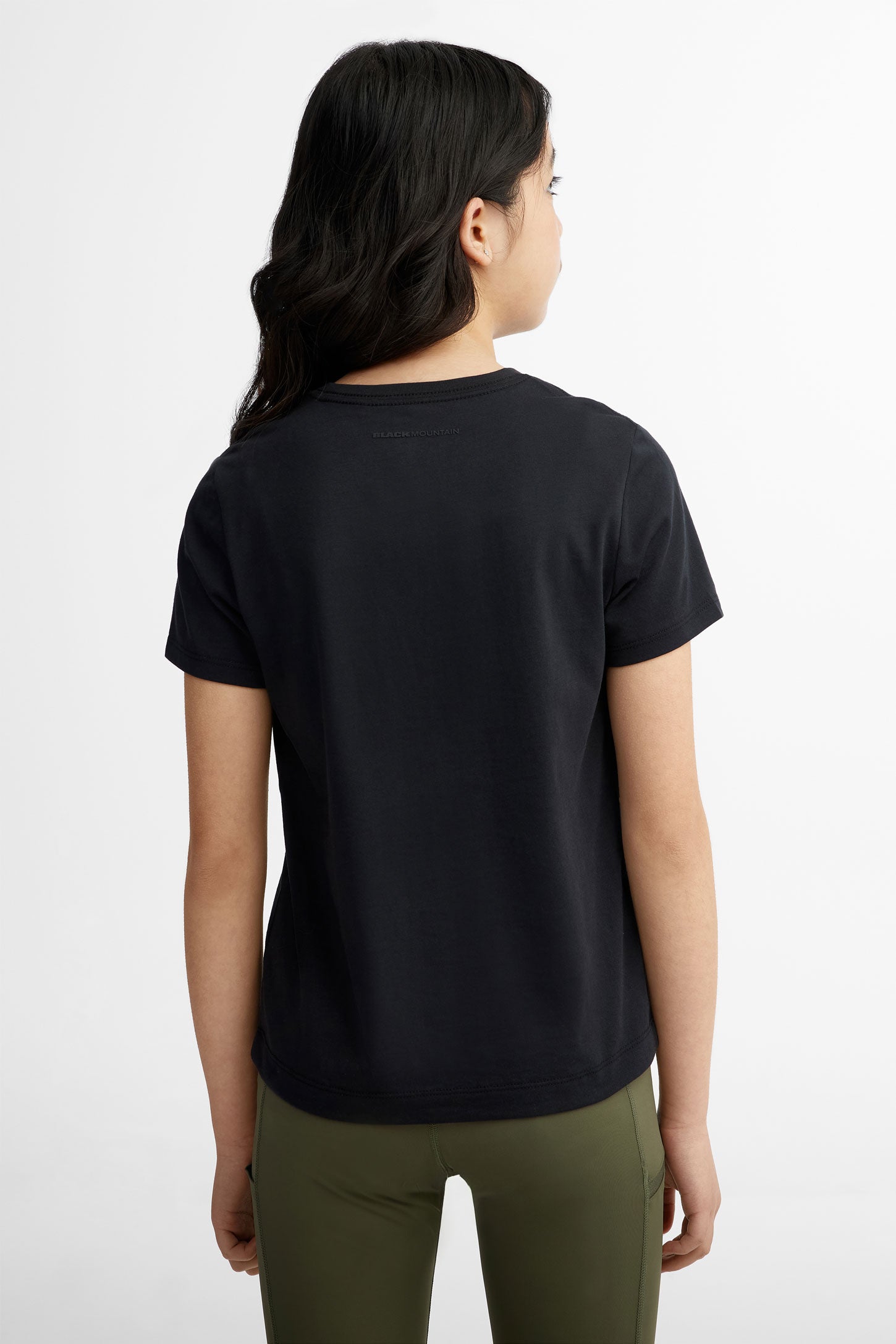 T-shirt col rond coton bio BM, 2/40$ - Ado fille && NOIR