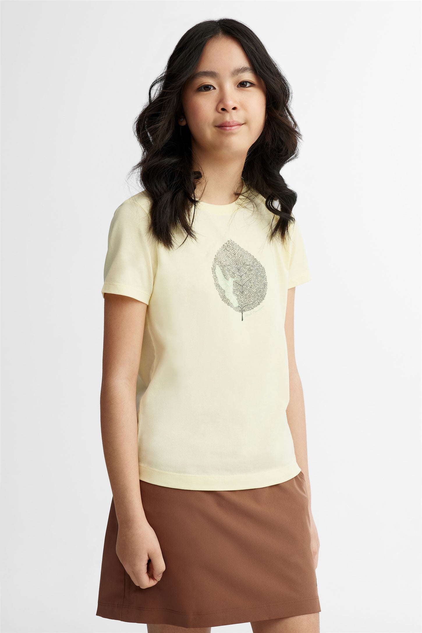 T-shirt col rond coton bio BM, 2/40$ - Ado fille && JAUNE