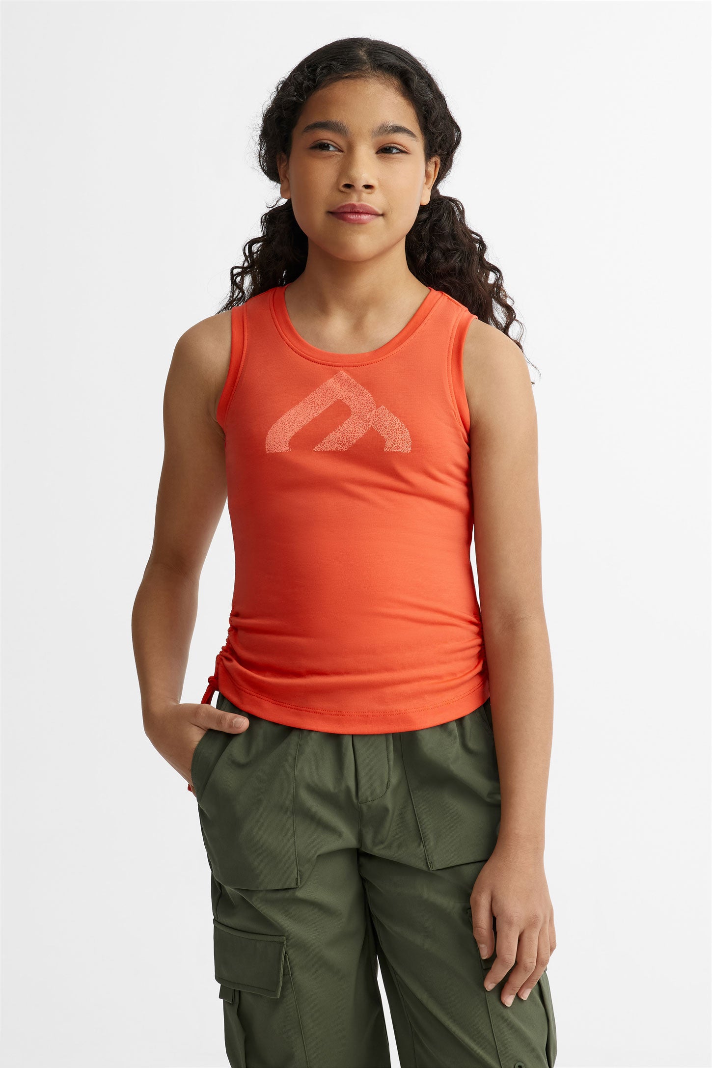 Camisole col rond imprimé en Lyocell BM - Ado fille && ROUGE