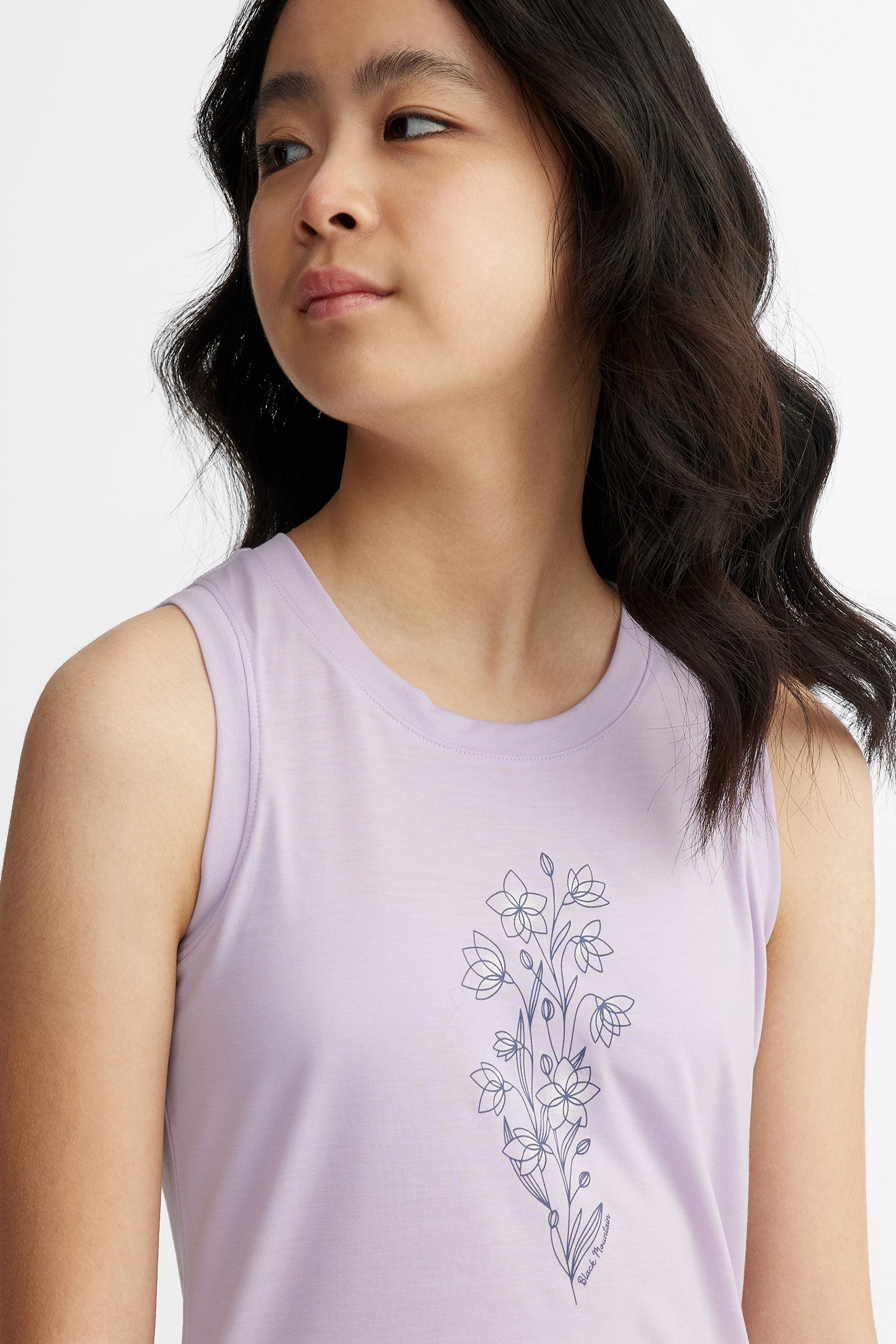 Camisole col rond imprimé en Lyocell BM - Ado fille && LILAS