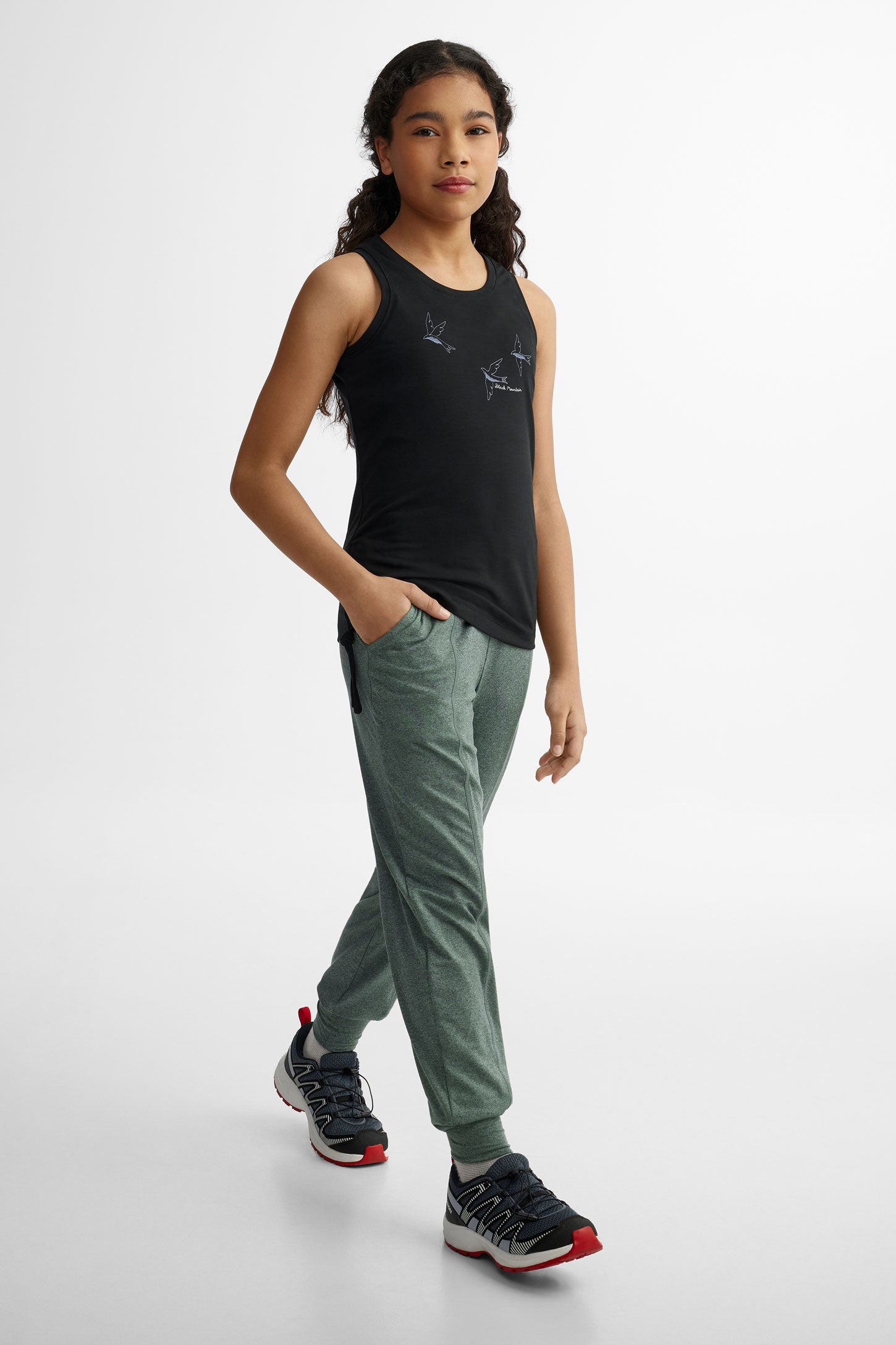 Pantalon jogger en microtech BM - Ado fille && VERT MIXTE