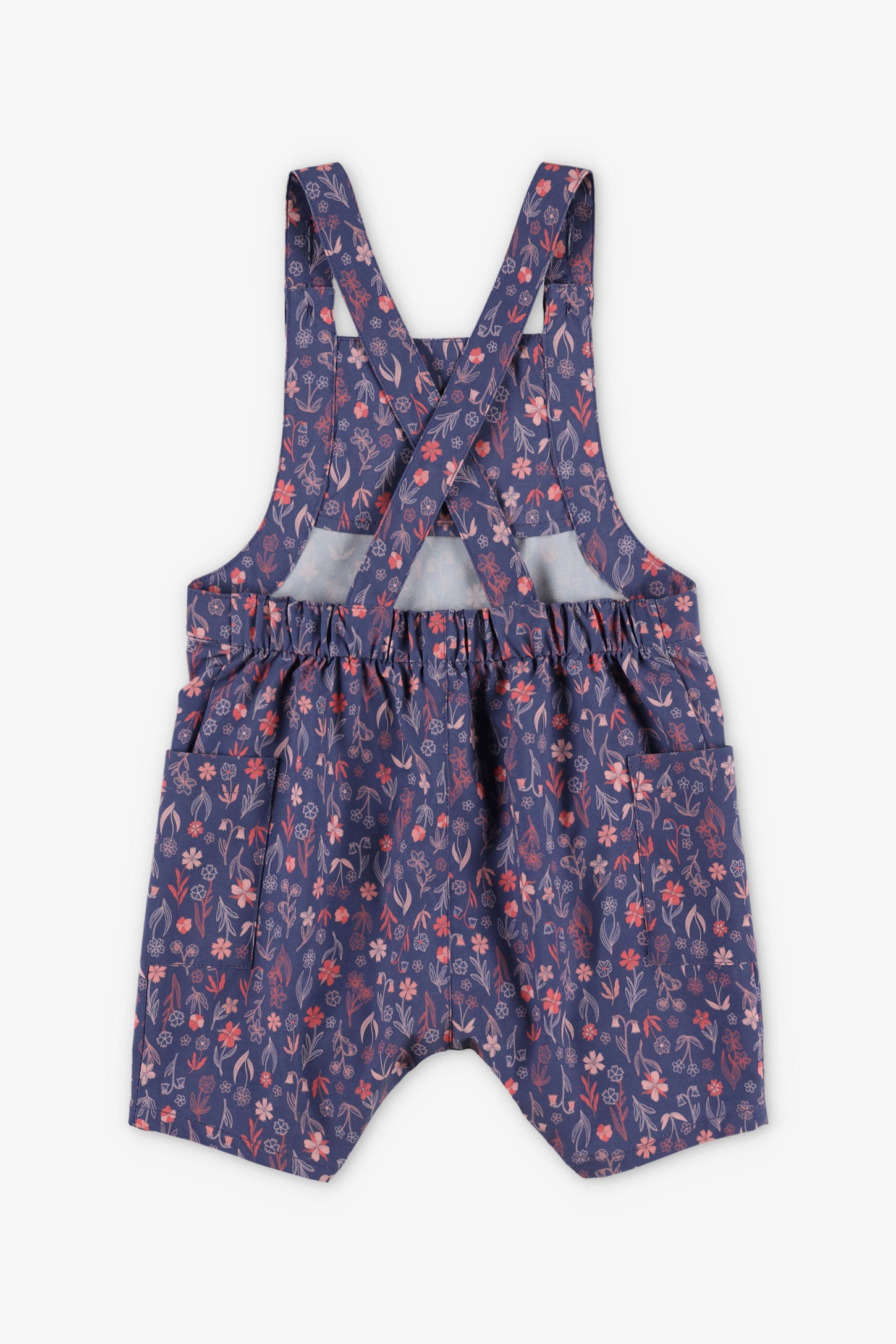 Salopette imprimée floral BM - Bébé fille && BLEU MULTI