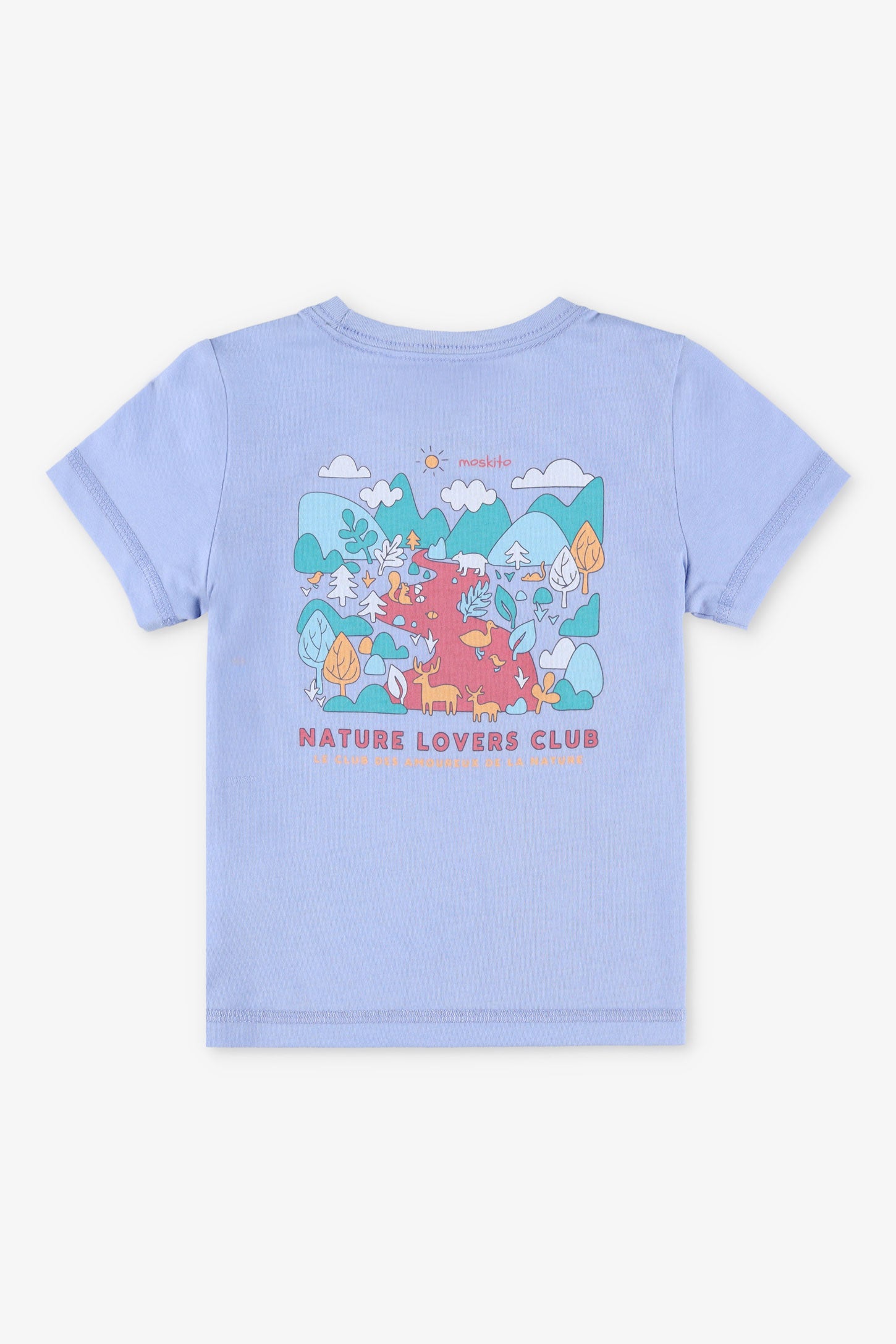 T-shirt col rond coton bio BM, 2T-3T, 2/25$ - Bébé fille && BLEU