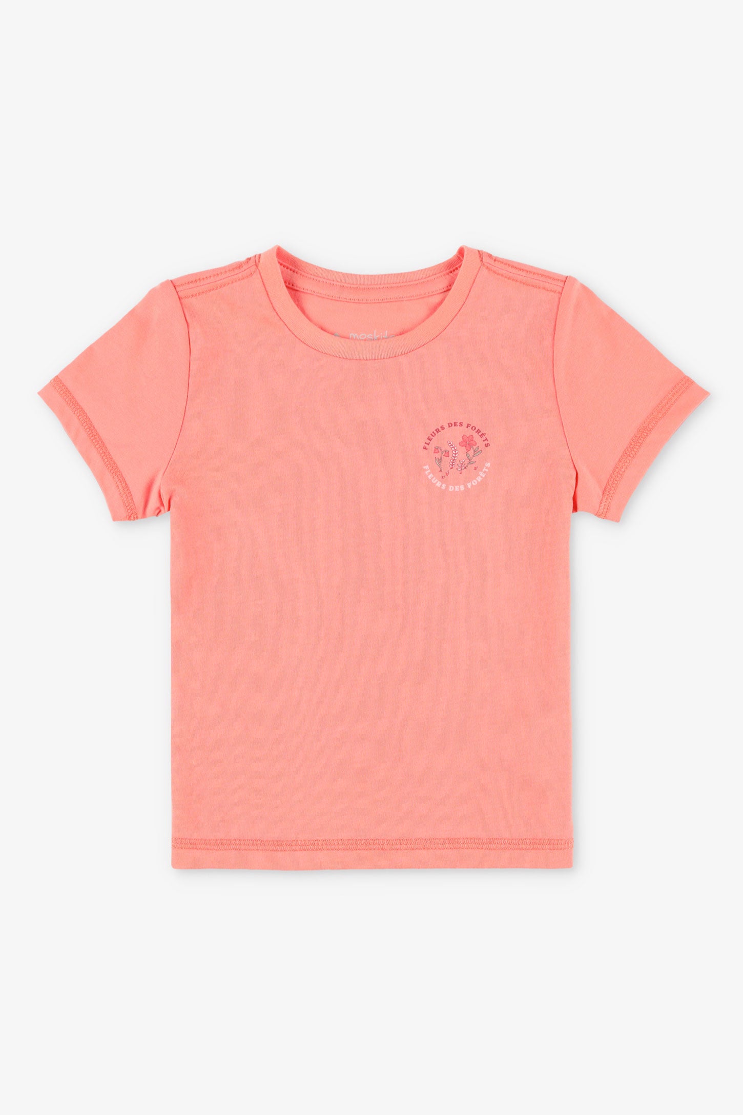 T-shirt col rond coton bio BM, 2/30$ - Enfant fille && ROSE