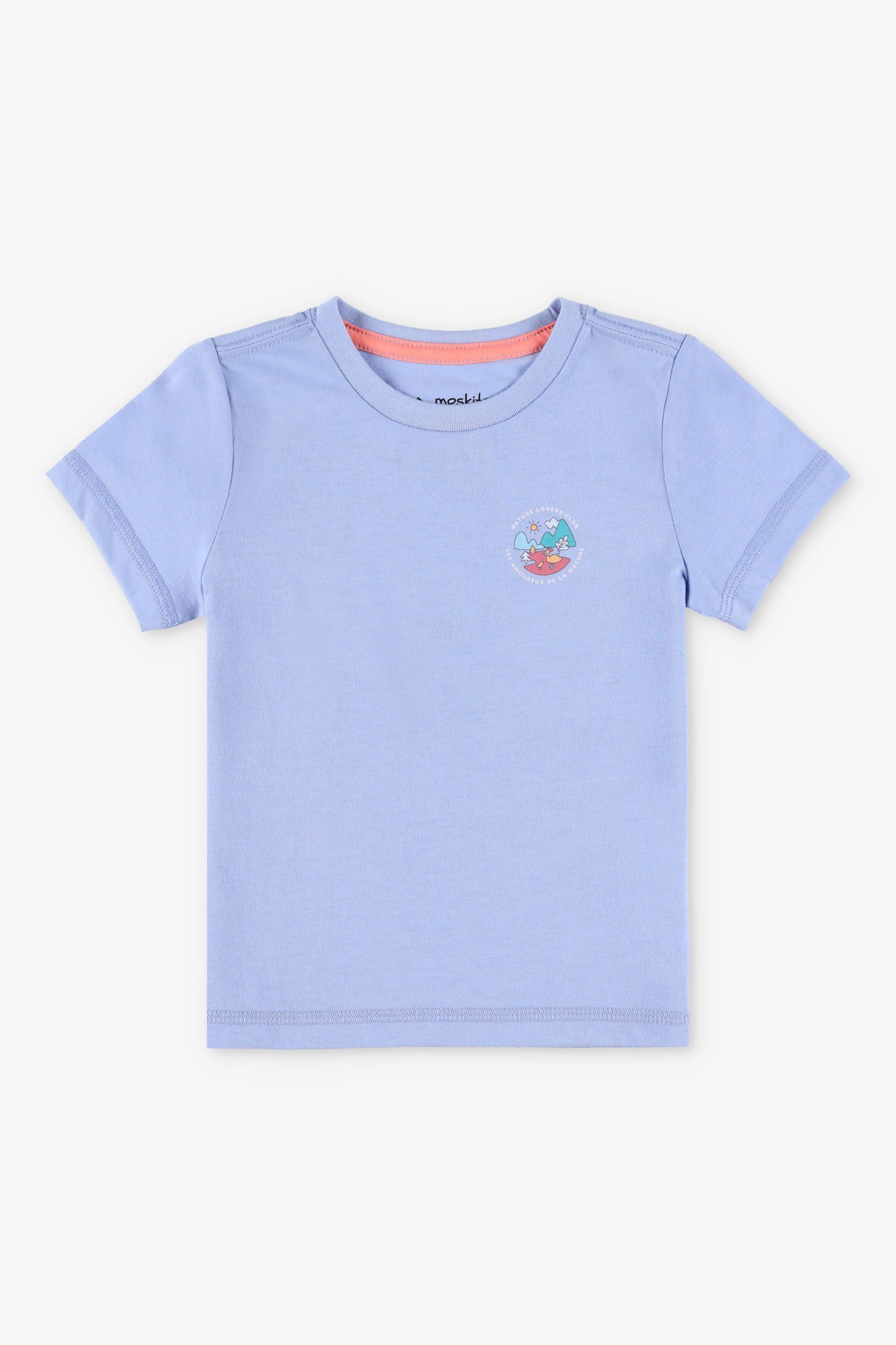 T-shirt col rond coton bio BM, 2/30$ - Enfant fille && BLEU