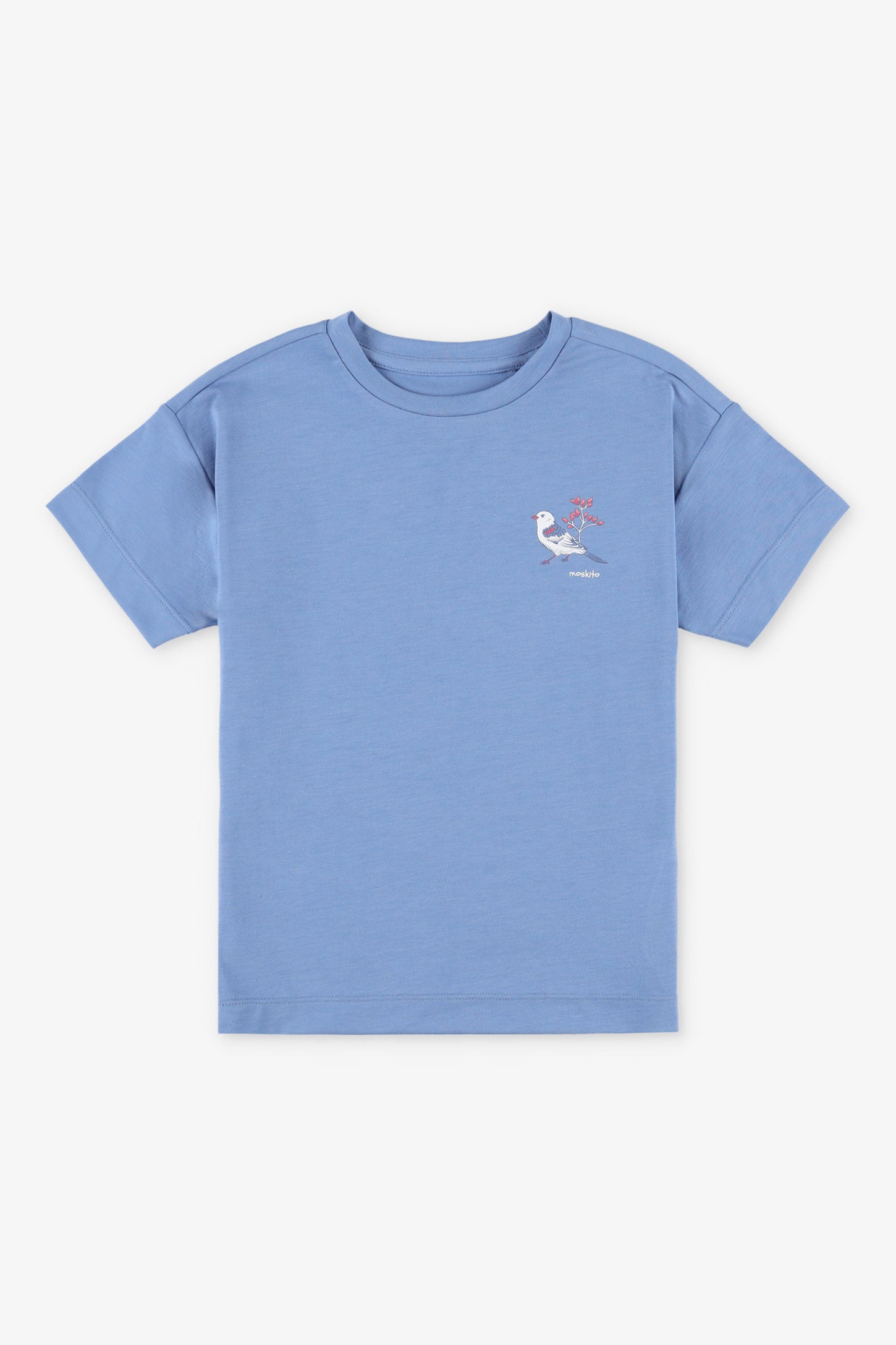 T-shirt col rond BM en Lyocell - Enfant fille && BLEU
