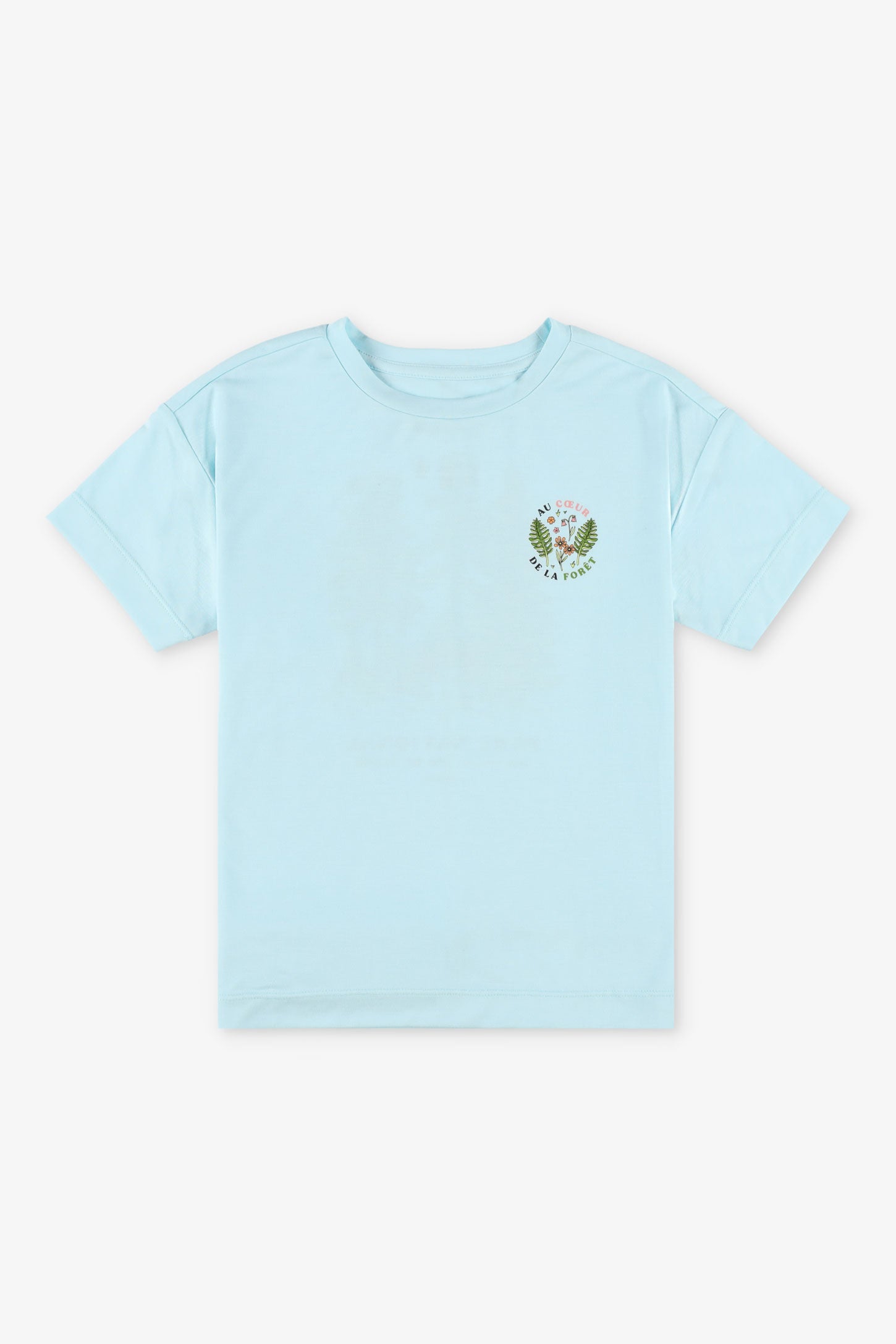 T-shirt col rond BM en Lyocell - Enfant fille && TURQUOISE