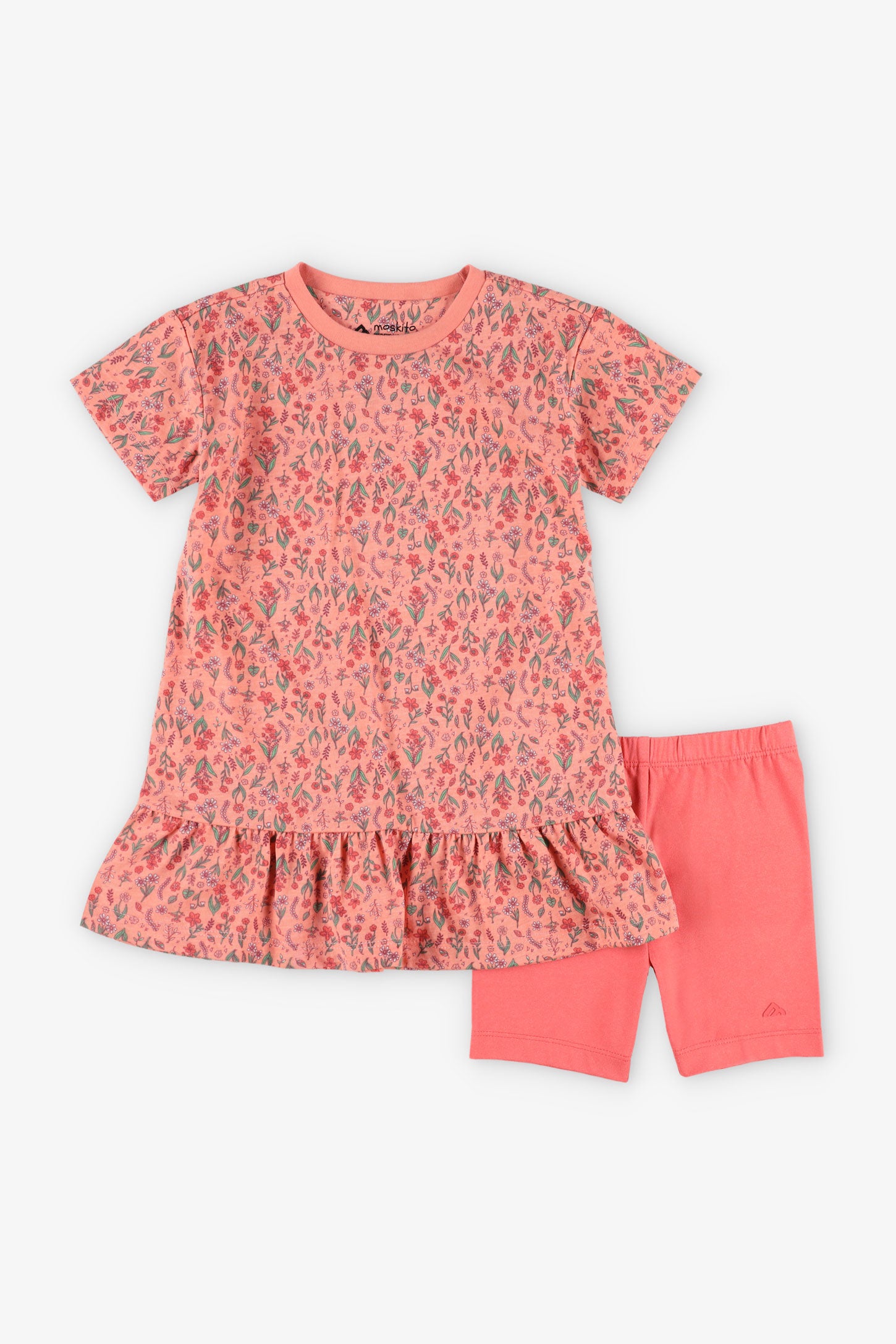 Ensemble 2-pièces robe et short BM - Enfant fille && ROSE MULTI