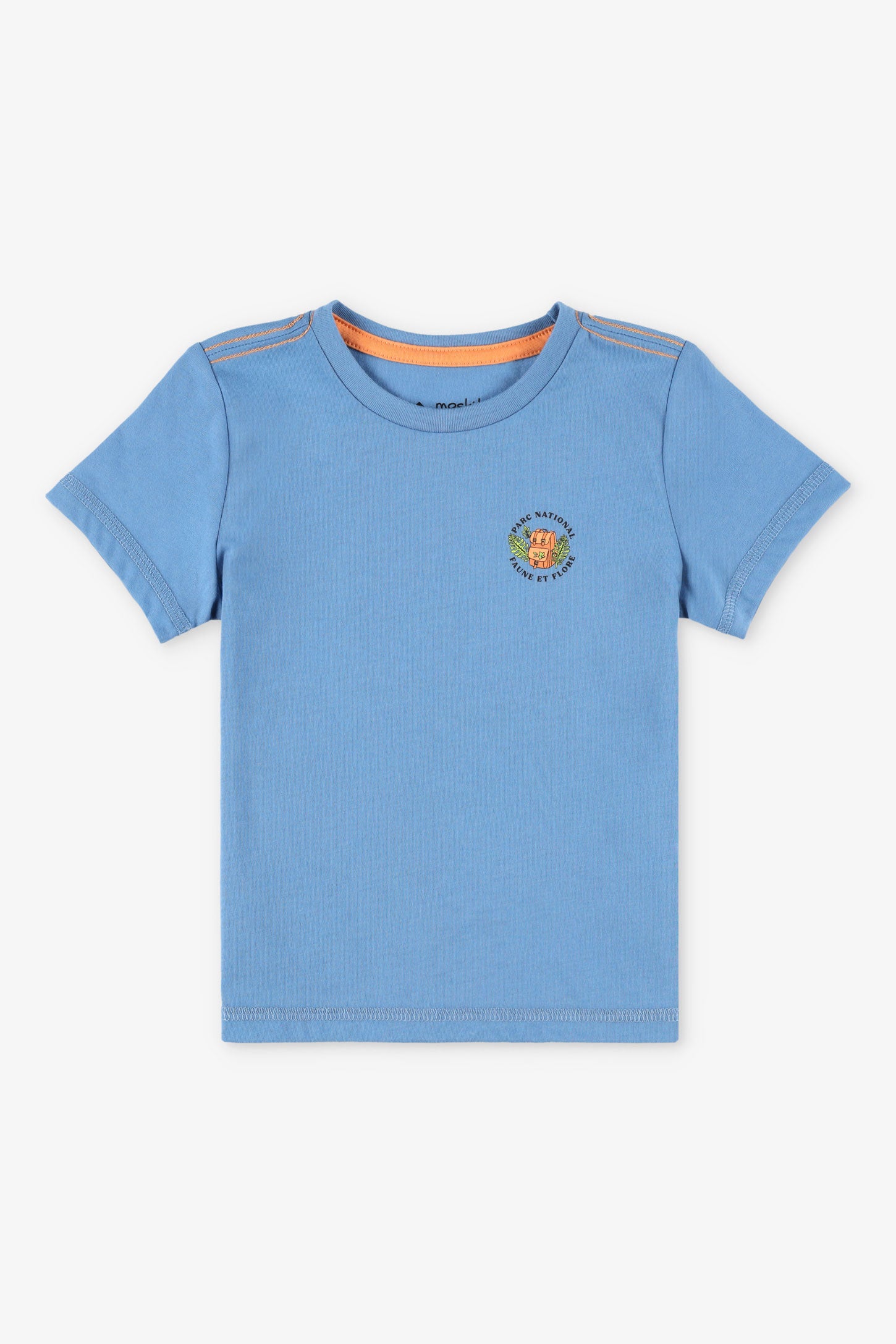 T-shirt col rond coton bio BM, 2T-3T, 2/25$ - Bébé garçon && BLEU