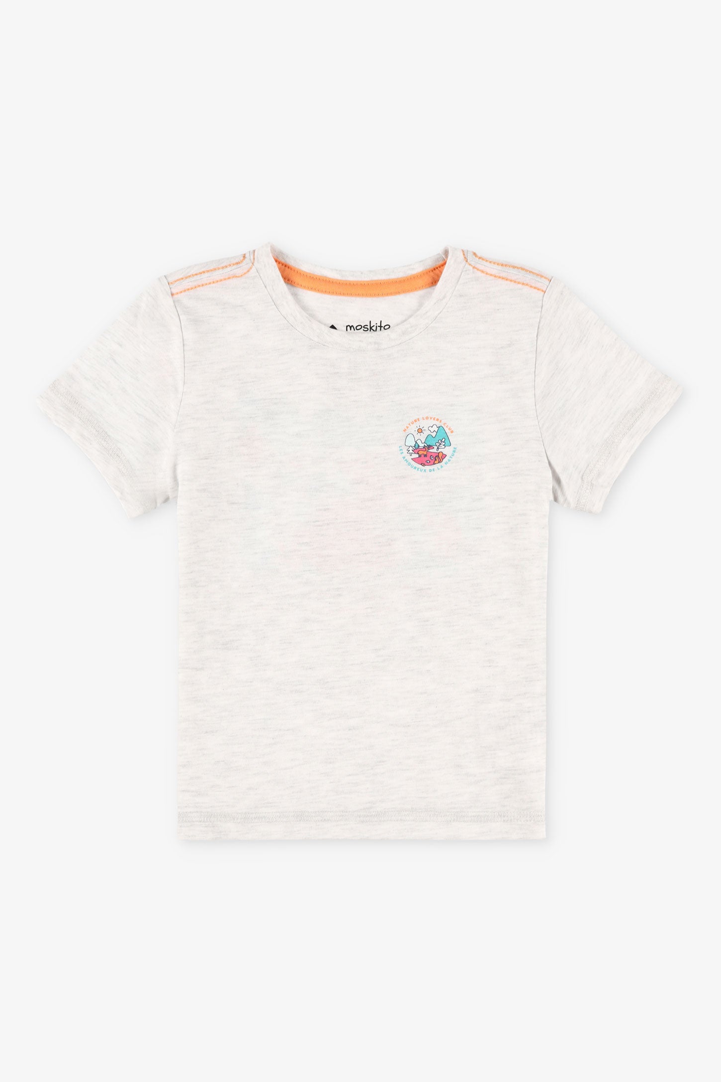 T-shirt col rond coton bio BM, 2/30$ - Enfant garçon && GRIS MIXTE