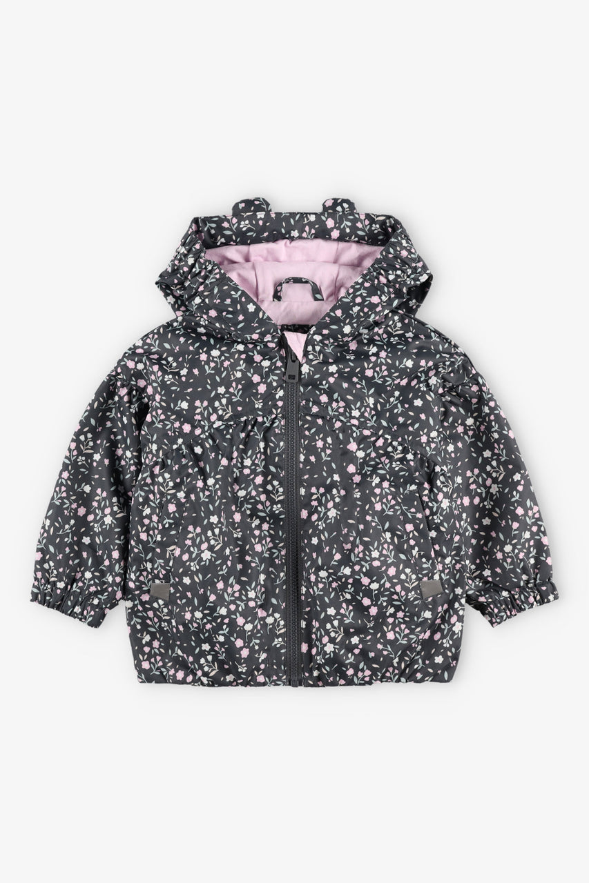 Manteau mi-saison résistant à l'eau doublé - Bébé fille && NOIR