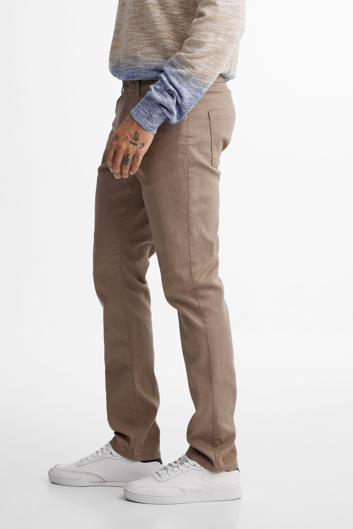 Jeans 5 poches jambe étroite - Homme && TAUPE
